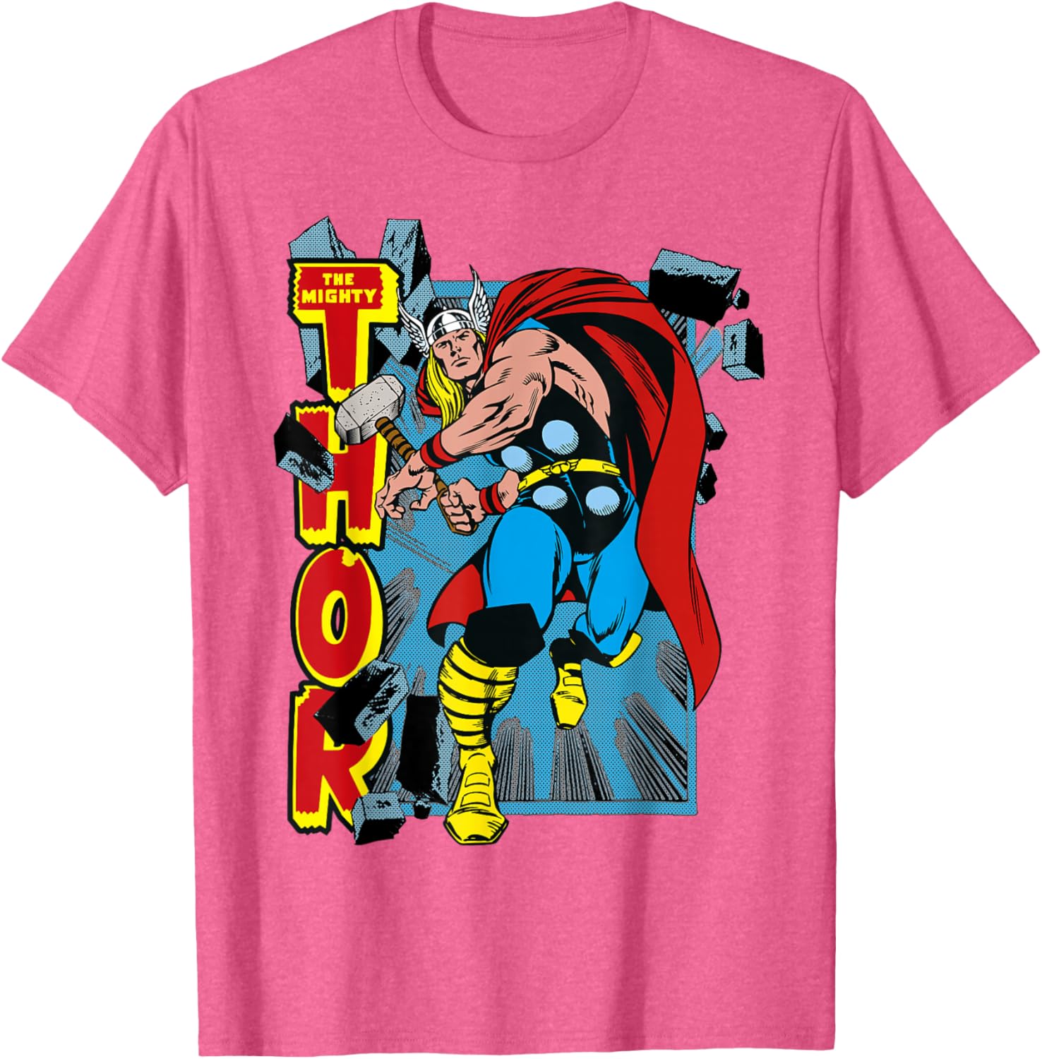Marvel Classic The Mighty Thor Break Through Poster T-Shirt for Fans - 4