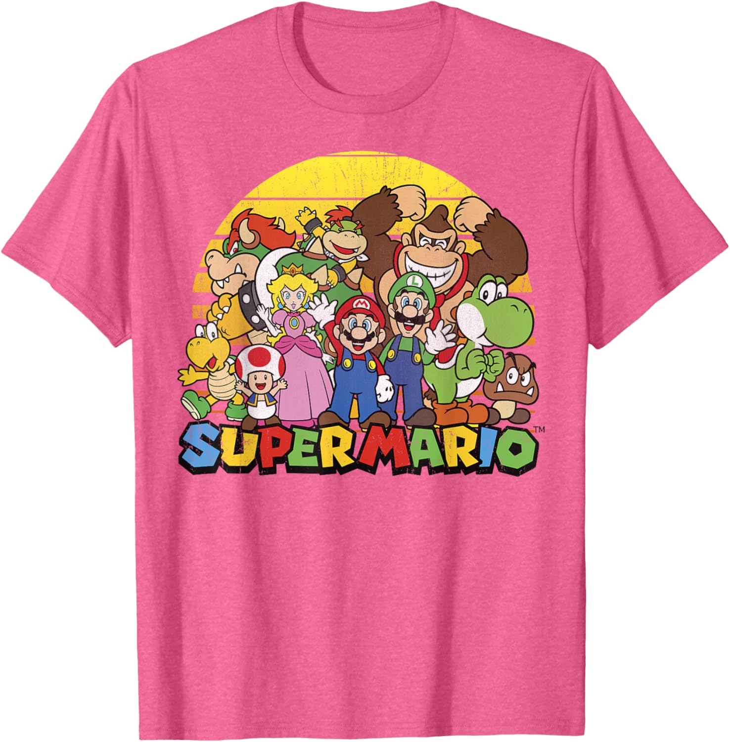 Vintage Nintendo Super Mario Group Portrait T-Shirt for Fans - 4