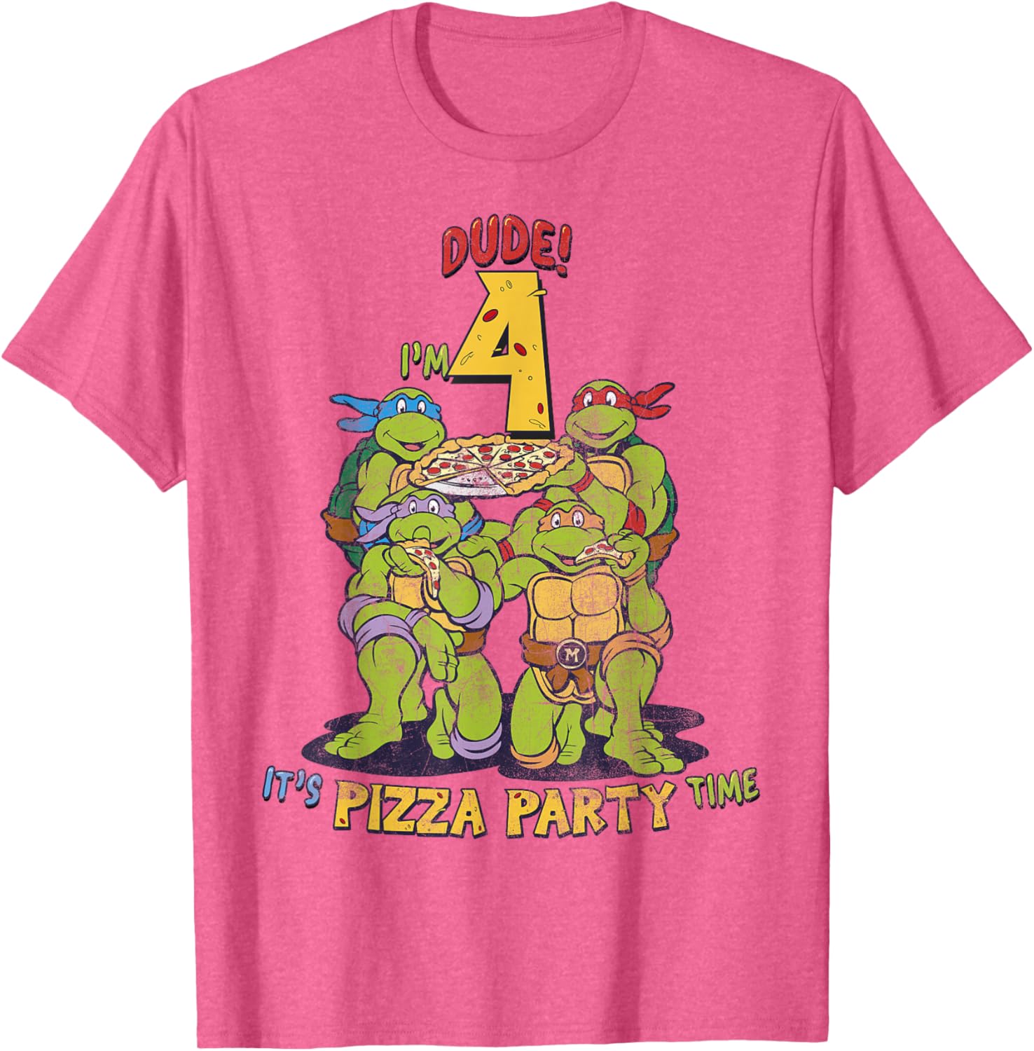 Teenage Mutant Ninja Turtles Pizza Party T-Shirt for Kids Age 4 - 10