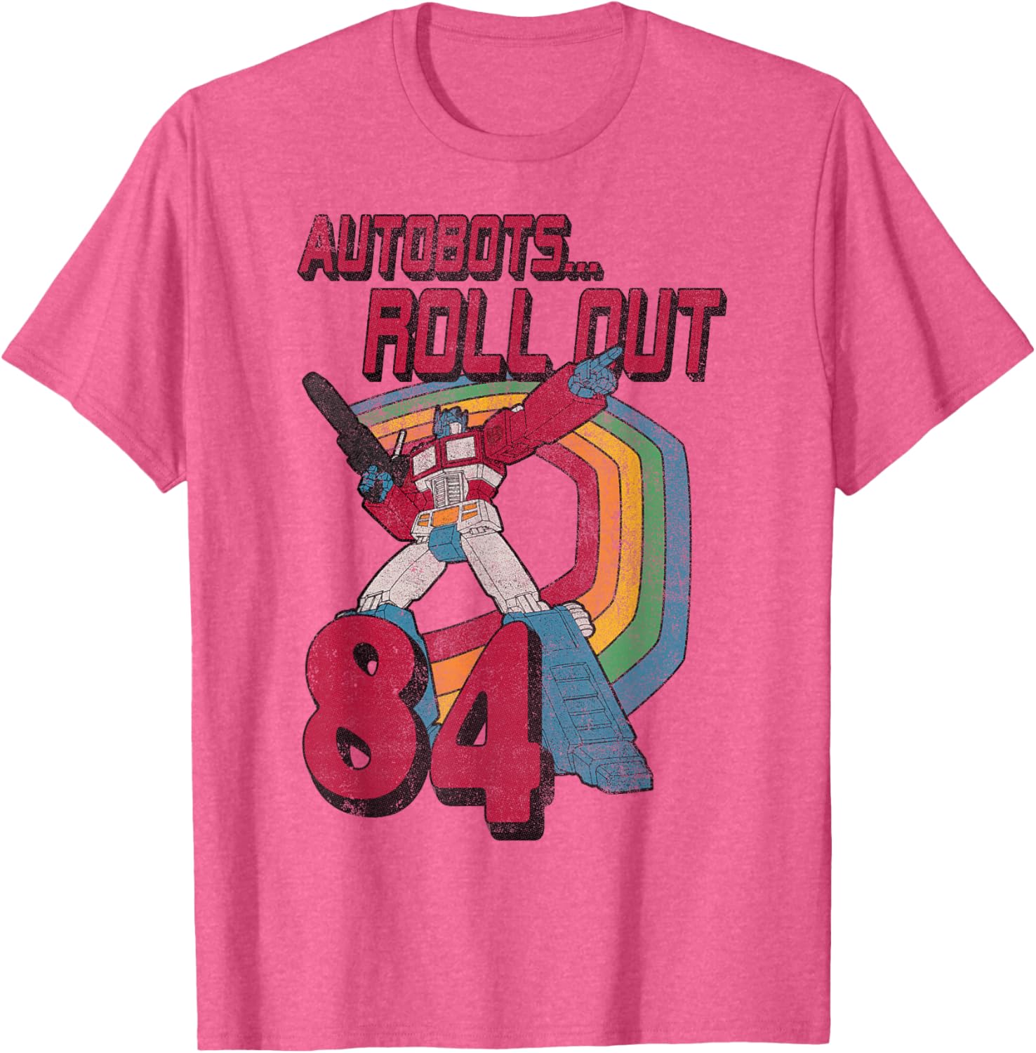 Transformers Autobots Retro Roll Out 84 Rainbow Stripe T-Shirt for Fans - 1