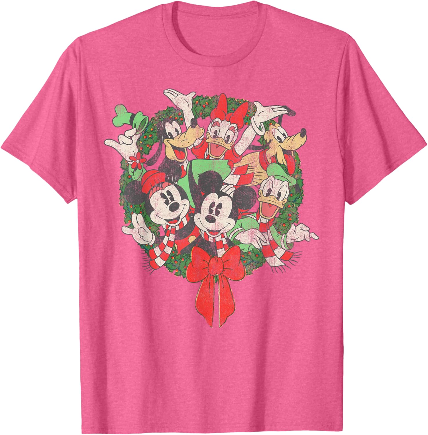 Disney Christmas Wreath T-Shirt for Festive Family Gatherings - 1
