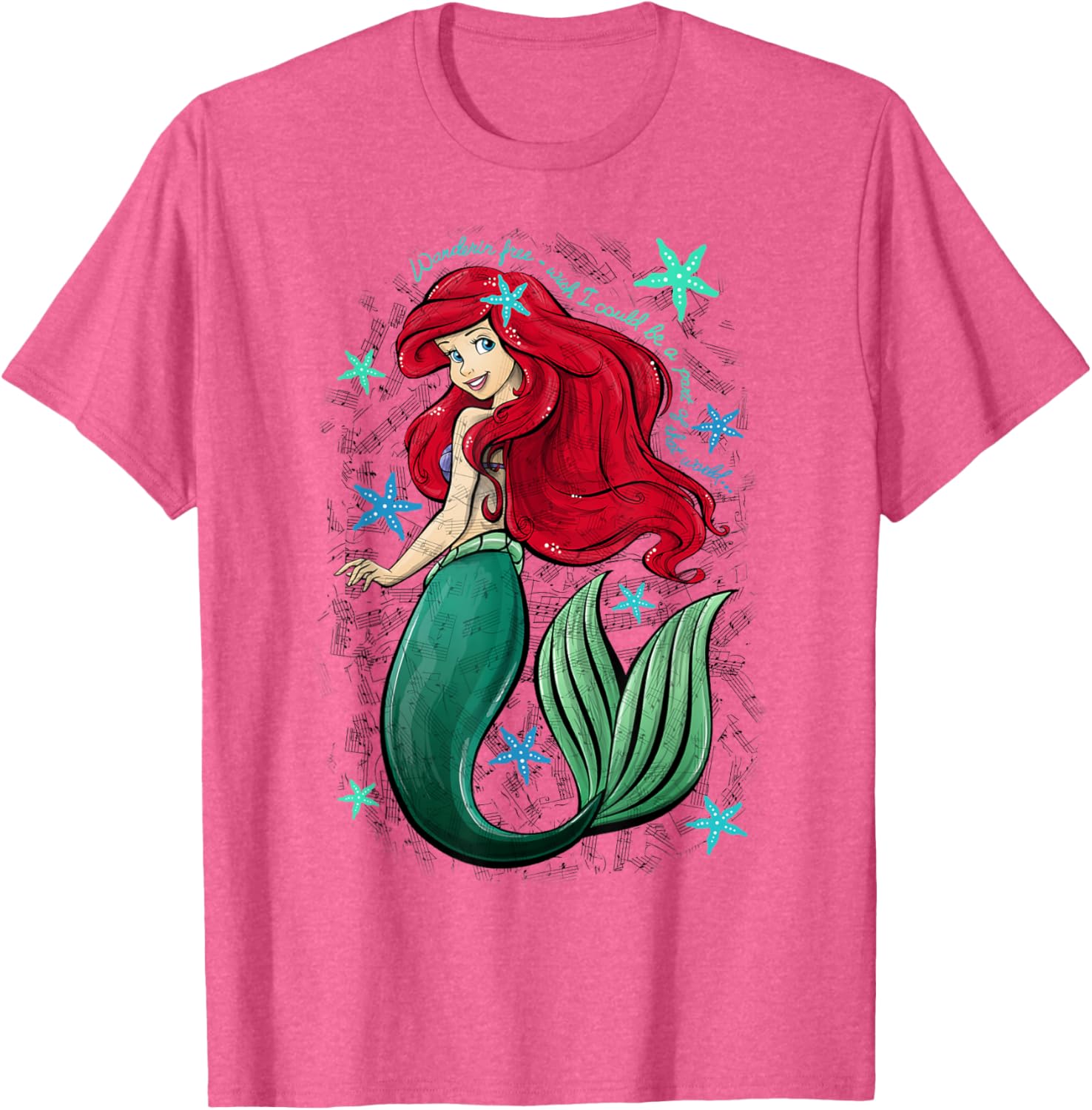 Disney Little Mermaid Ariel Music Notes T-Shirt for Fans of Disney Magic - 11