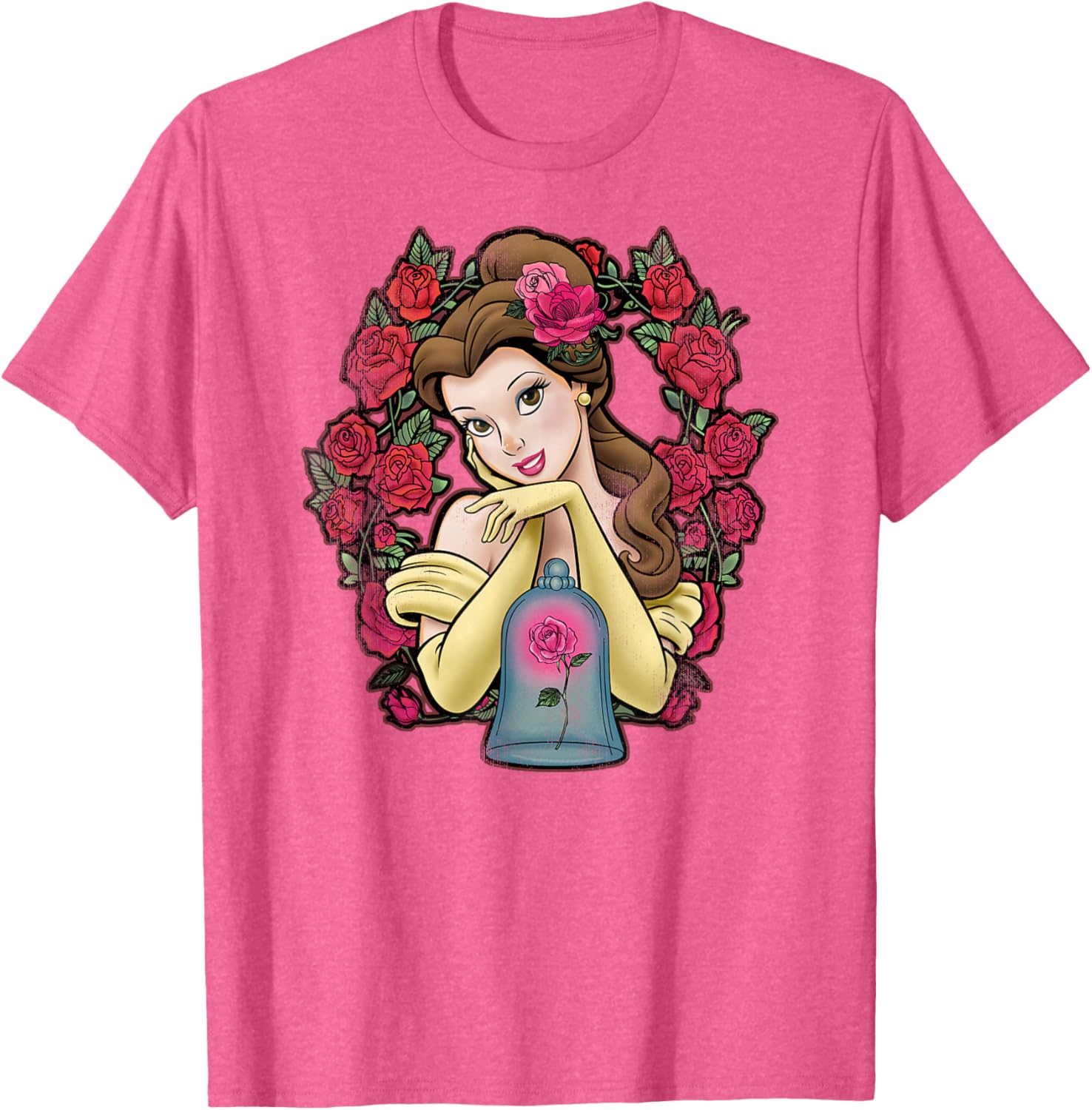 Disney Beauty and the Beast Belle Roses Graphic T-shirt for Fans - 2