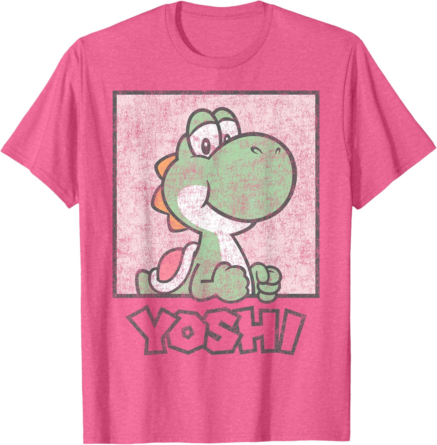 Super Mario Yoshi Pastel Pink Portrait T-Shirt for Fun Casual Style - 7