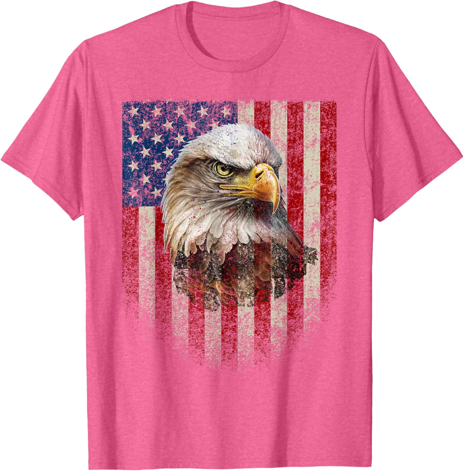 American Flag Bald Eagle T-Shirt Patriotic Red White Blue Apparel - 8