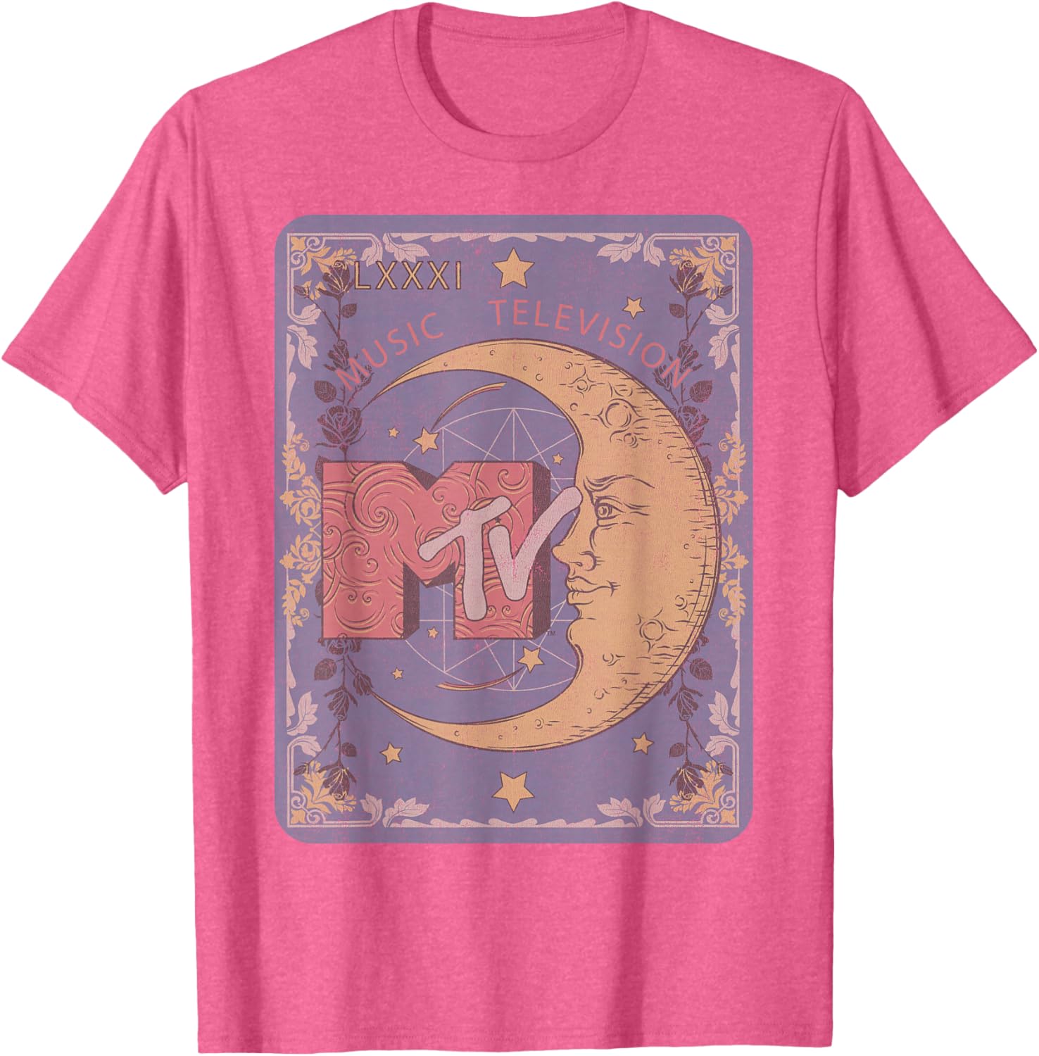 MTV Music Television Tarot Card T-Shirt with Crescent Moon Design - 10