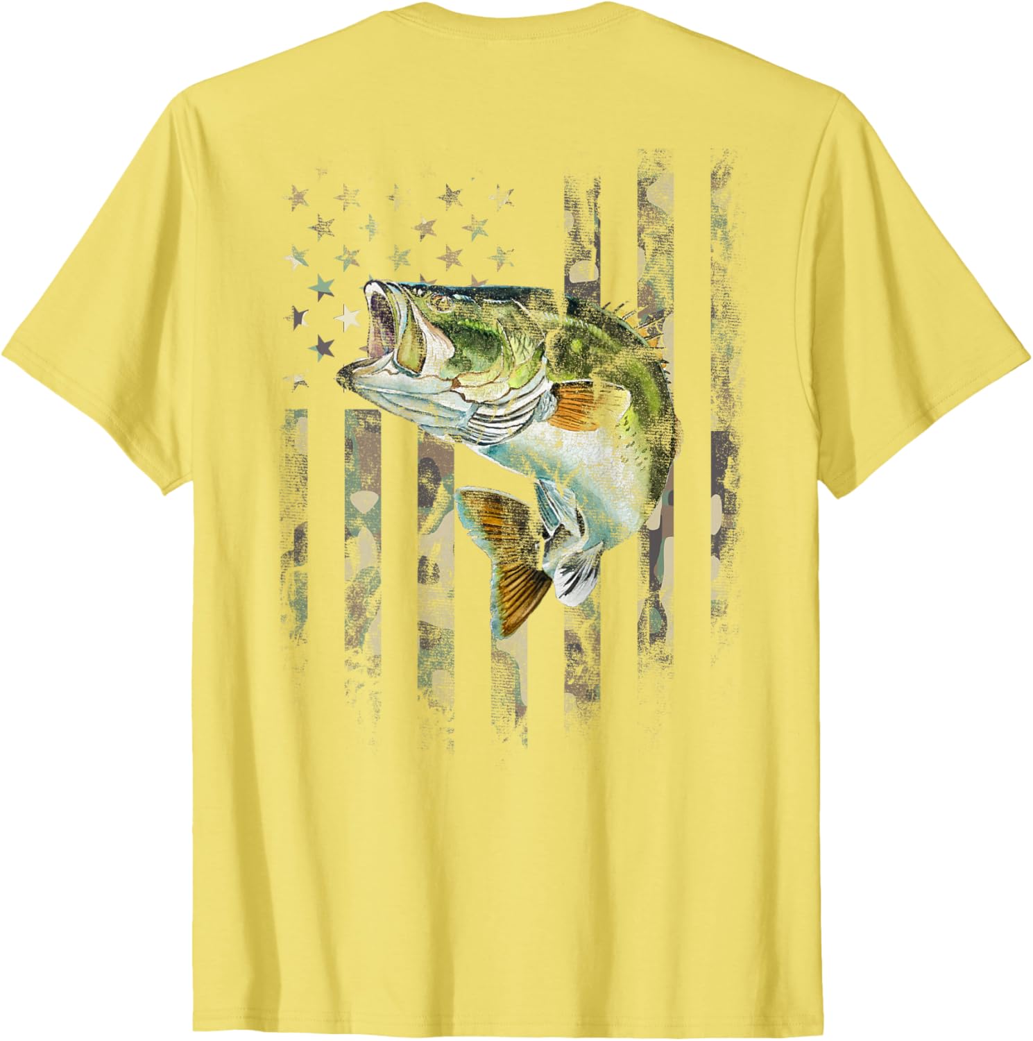 American Flag Camo Bass Fishing T-Shirt for Outdoor Enthusiasts - 8