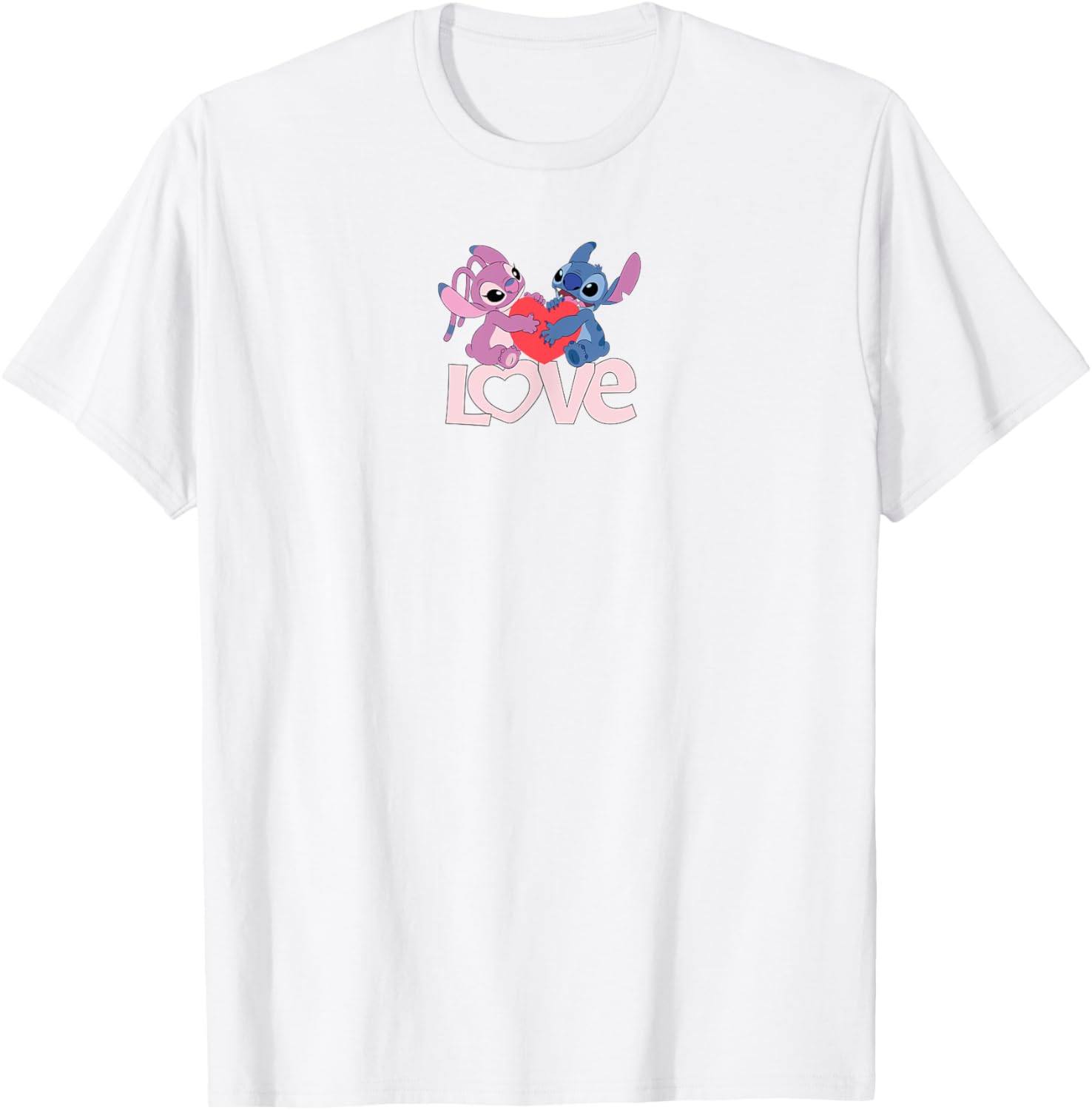 Cute Amazon Essentials Stitch and Angel Love Valentine's Day T-Shirt - 9