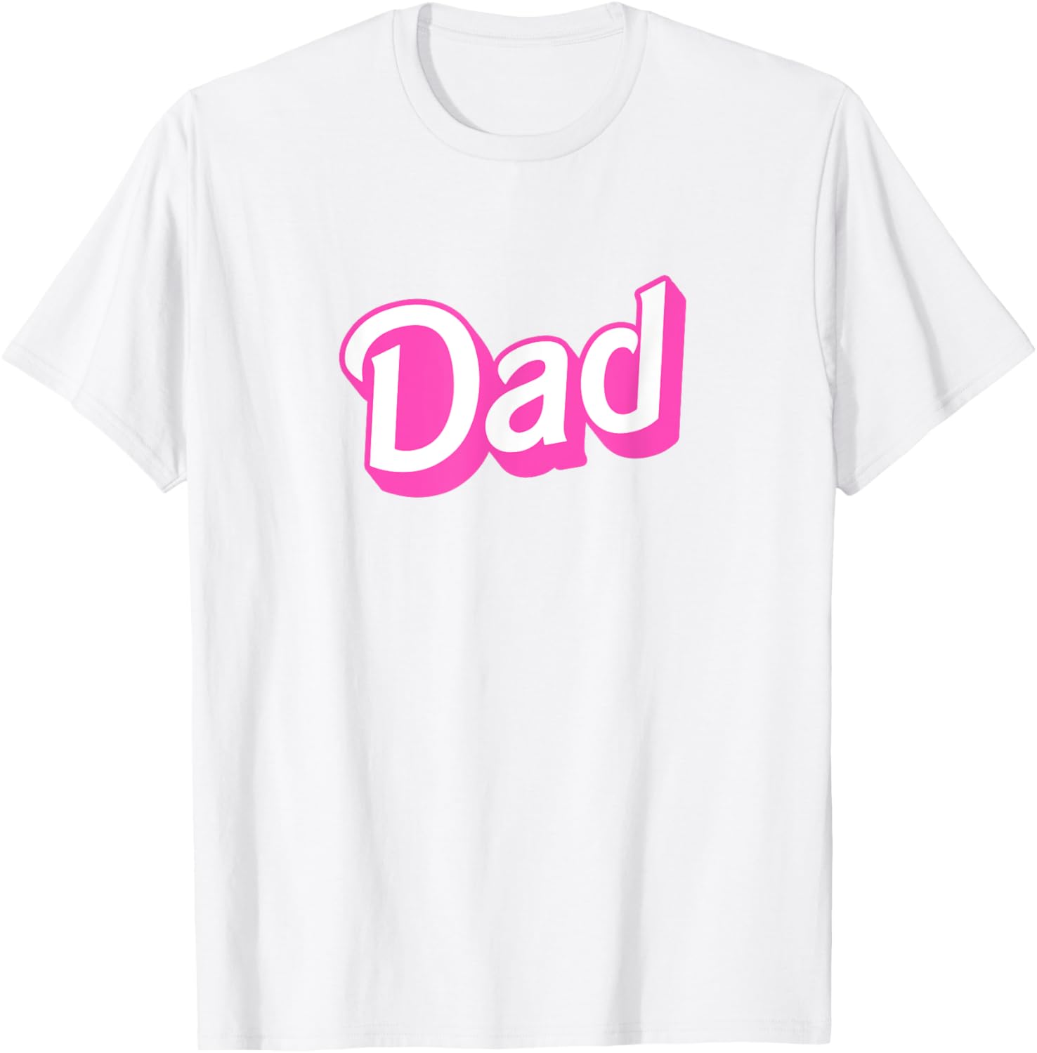 Dad Pink and White Overlapping Font Halloween Costume T-Shirt for Men - 3
