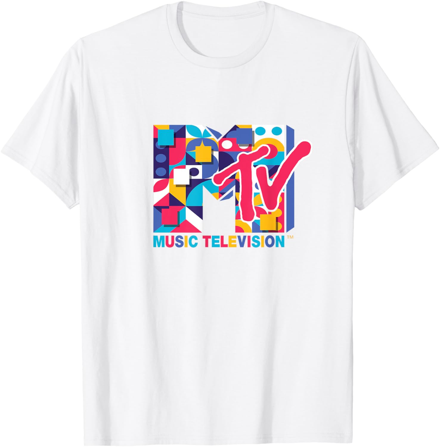 Colorful MTV Logo Geometric Symbols T-Shirt by Mademark - Stylish Apparel - 3