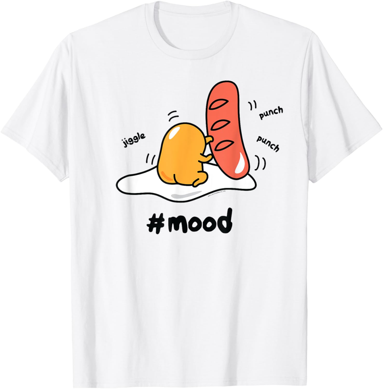 Gudetama Lazy Egg Mood Boxing Punching Hot Dog T-Shirt for Fun Style - 6