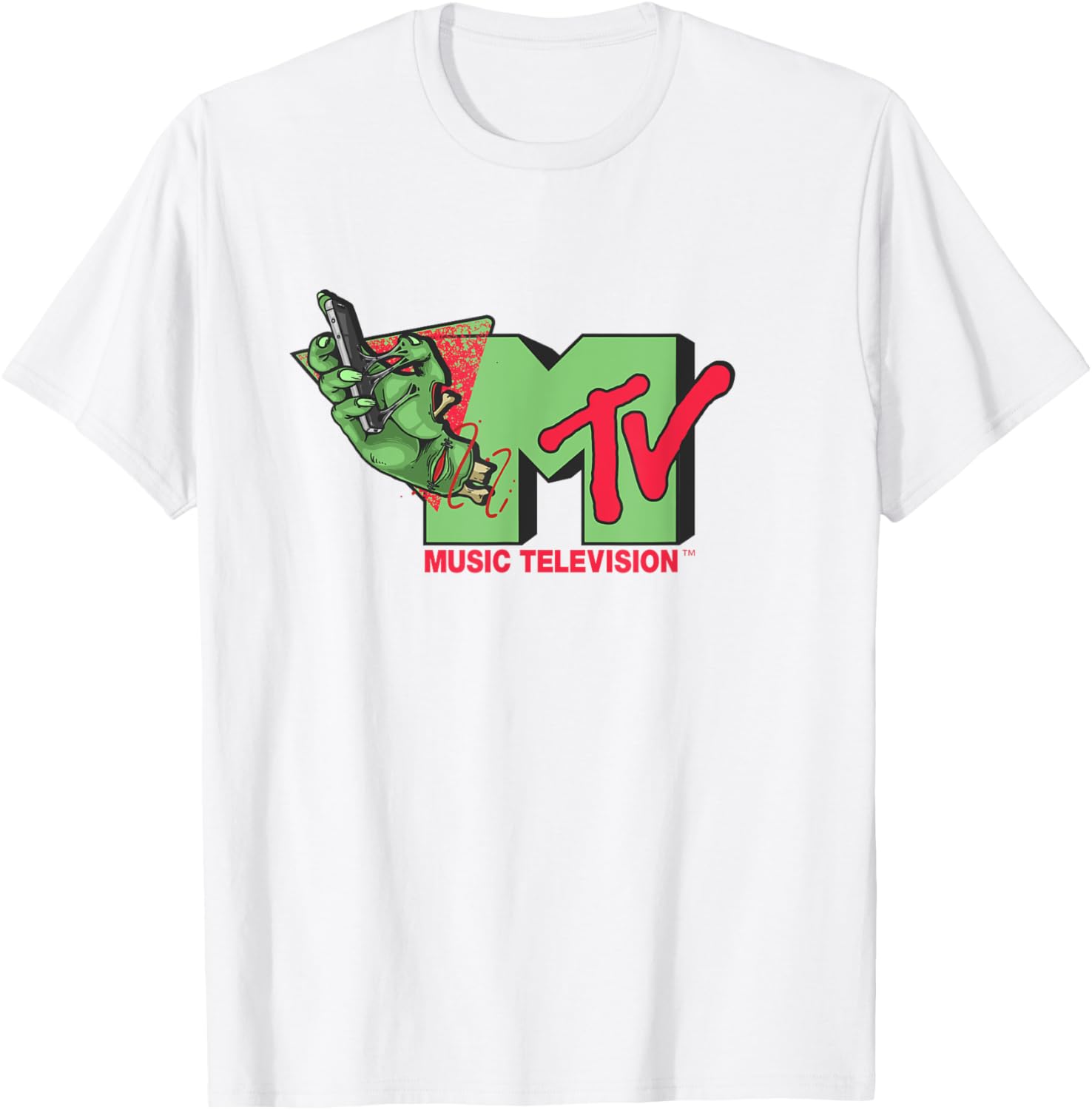 Mademark x MTV Horror Style T-Shirt with Official MTV Logo and Smartphone - 2