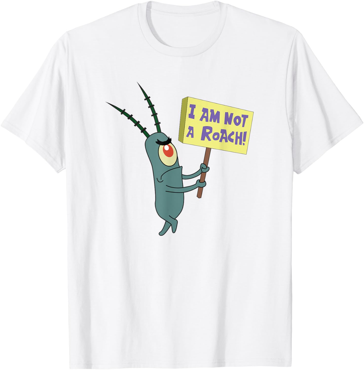 Mademark SpongeBob SquarePants Plankton Not a Roach T-Shirt for Fans - 7