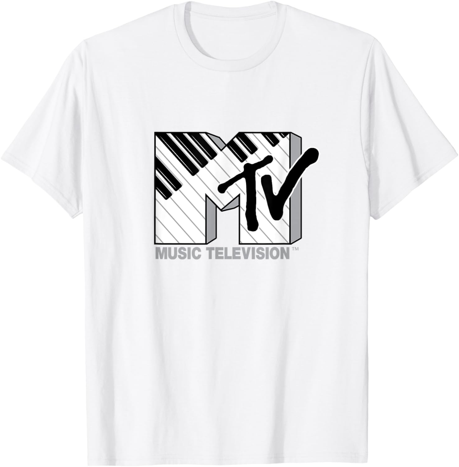Mademark x MTV Official Logo T-Shirt with Black and White Piano Keys - 20