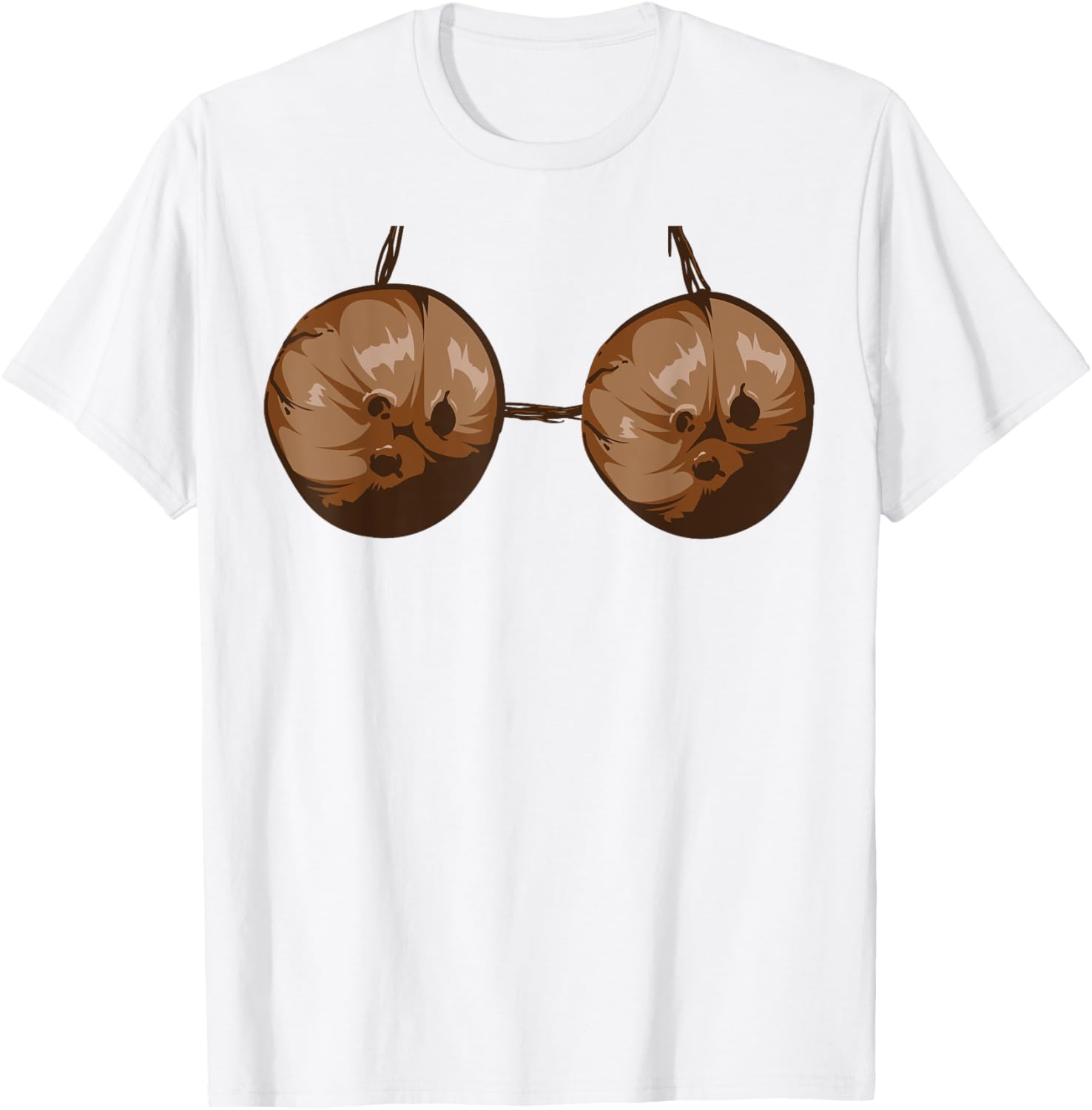 Funny Summer Coconut Bra Halloween Costume T-Shirt for Party Fun - 1