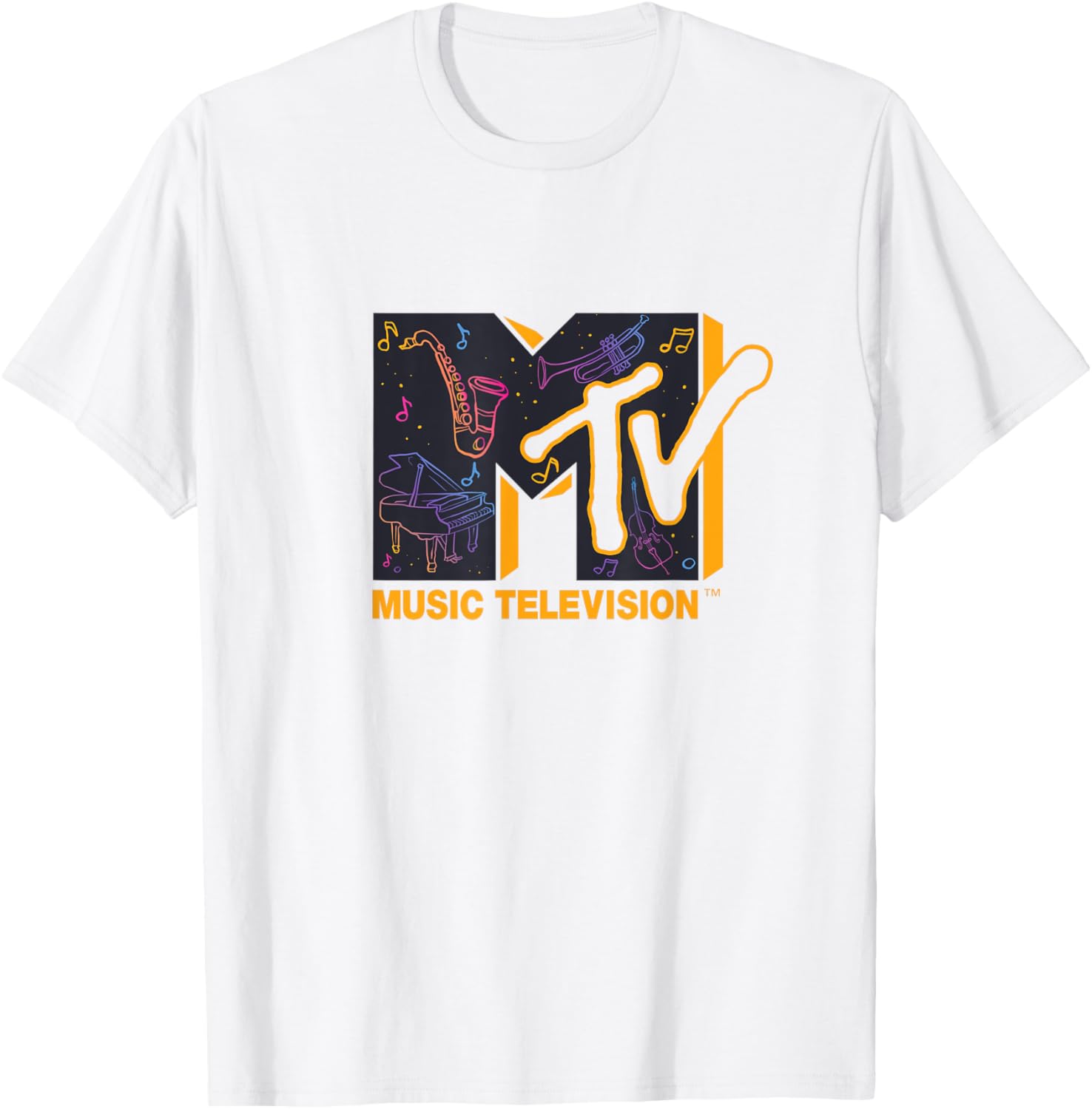 Mademark x MTV Colorful Orchestra Instruments Logo T-Shirt for Music Lovers - 2