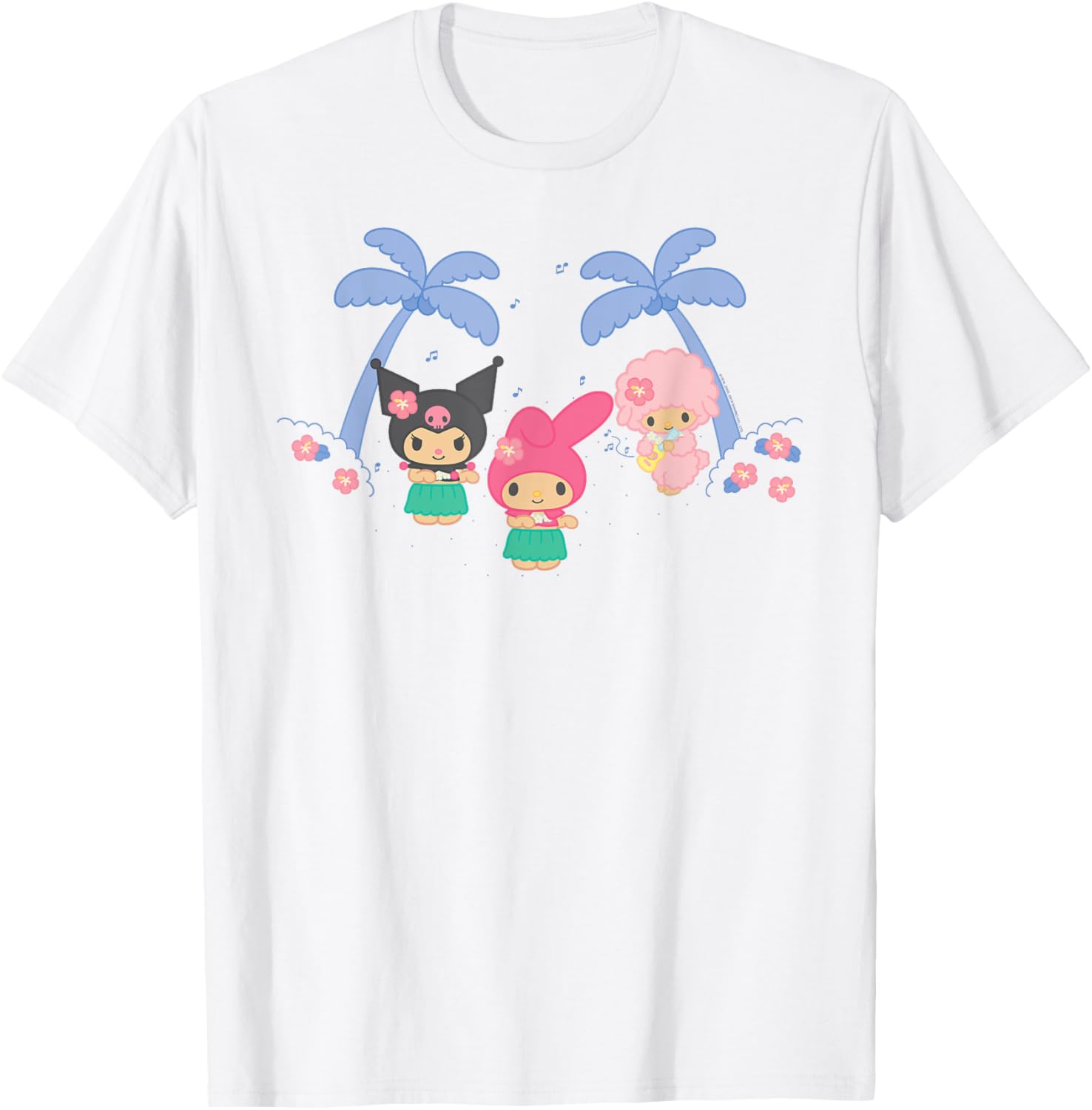 My Melody and Kuromi Tropical Hula T-Shirt for Fun Summer Style - 8