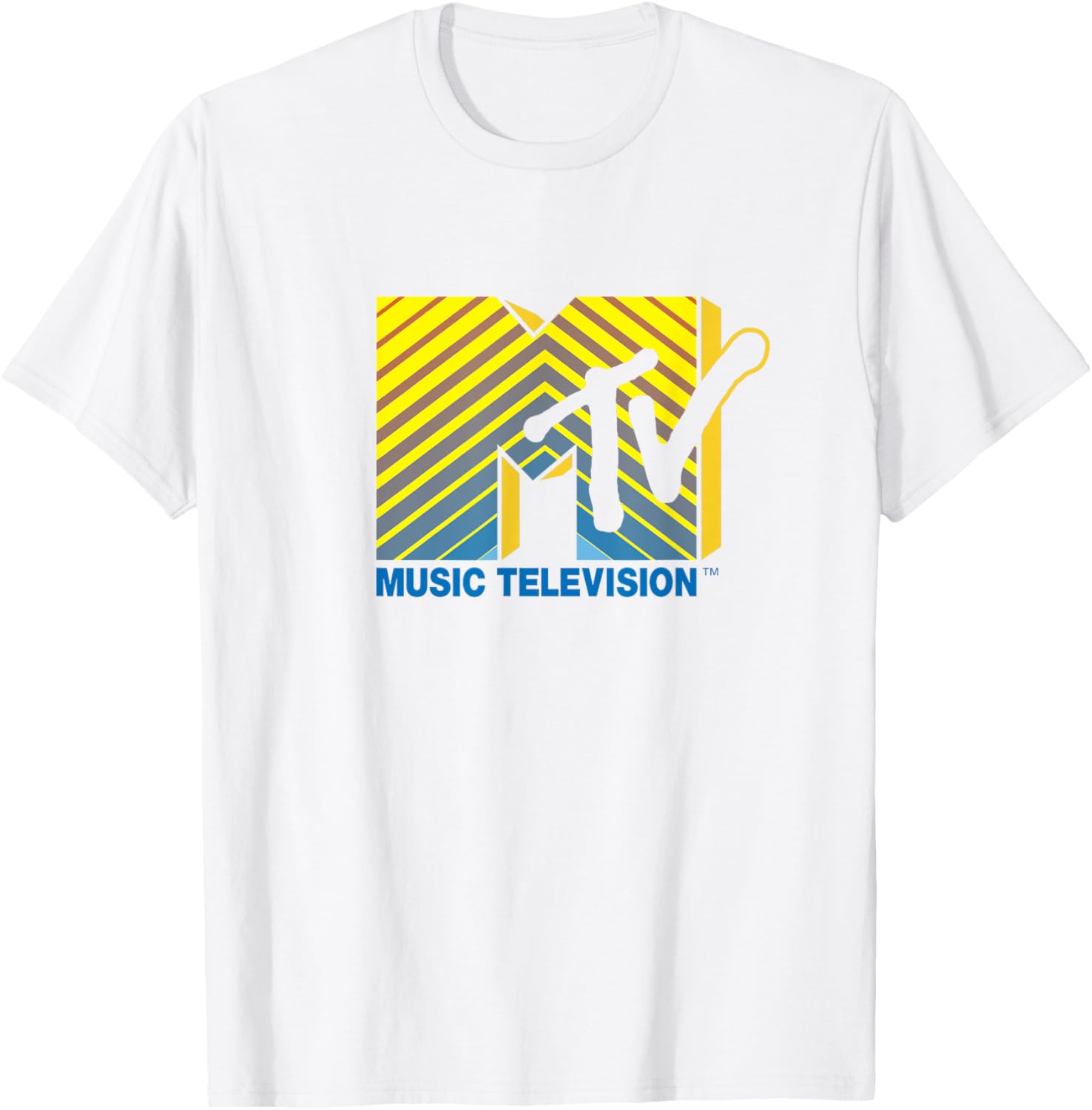 Mademark x MTV Official Logo T-Shirt Blue to Yellow Stylish Design - 14