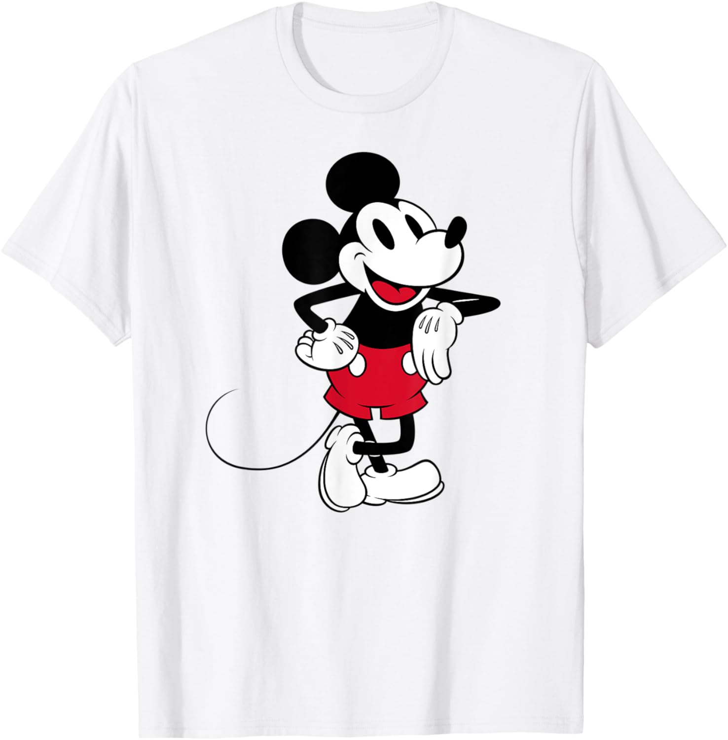 Retro Mickey Mouse T-Shirt for Men - White Disney Graphic Tee Small - 1