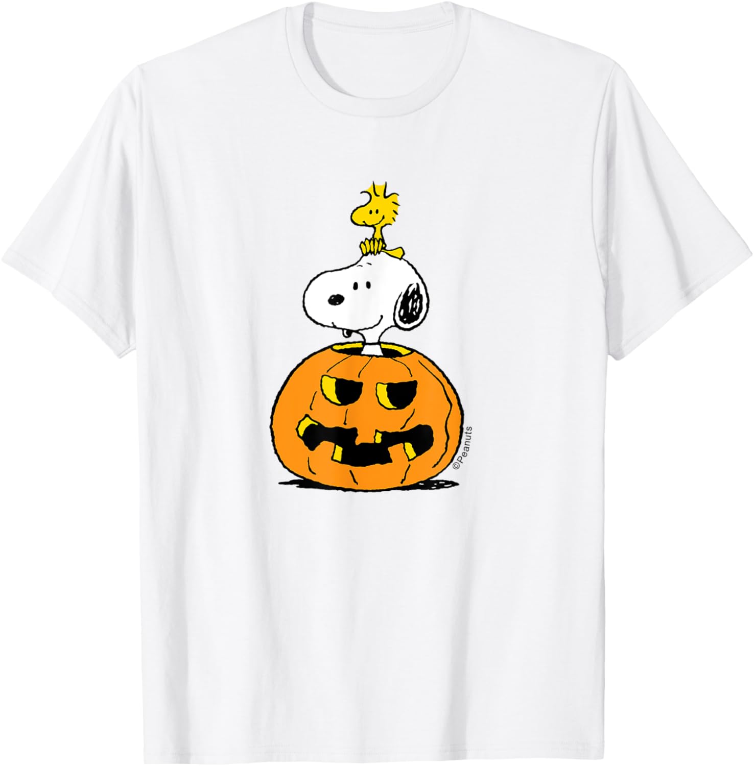 Cute Peanuts Halloween Snoopy Woodstock Pumpkin T-Shirt for Fun Celebrations - 6