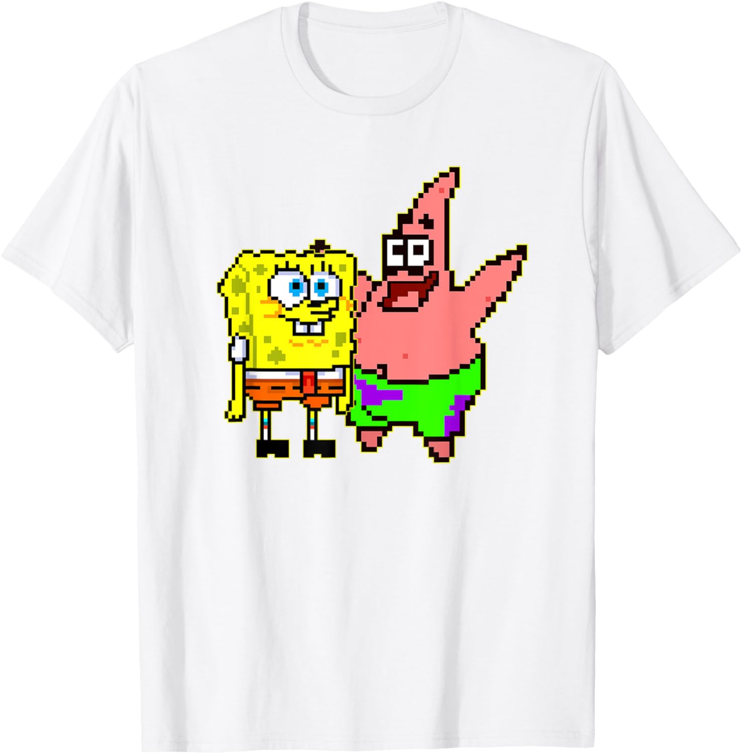 Mademark SpongeBob and Patrick Pixel Art T-Shirt for Fun Fashion Lovers - 5