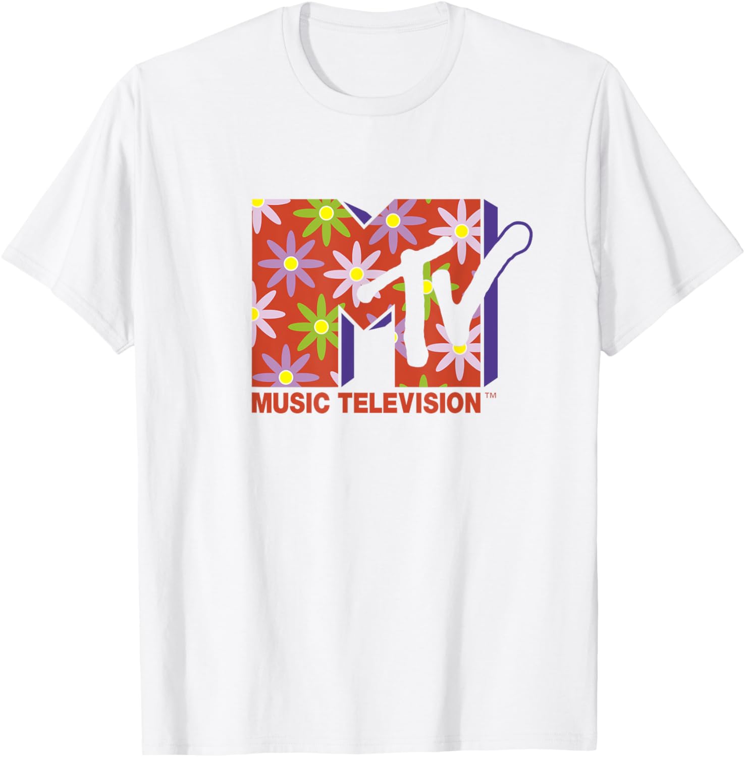 Mademark x MTV Flower Power T-Shirt - Official MTV Logo Apparel - 6