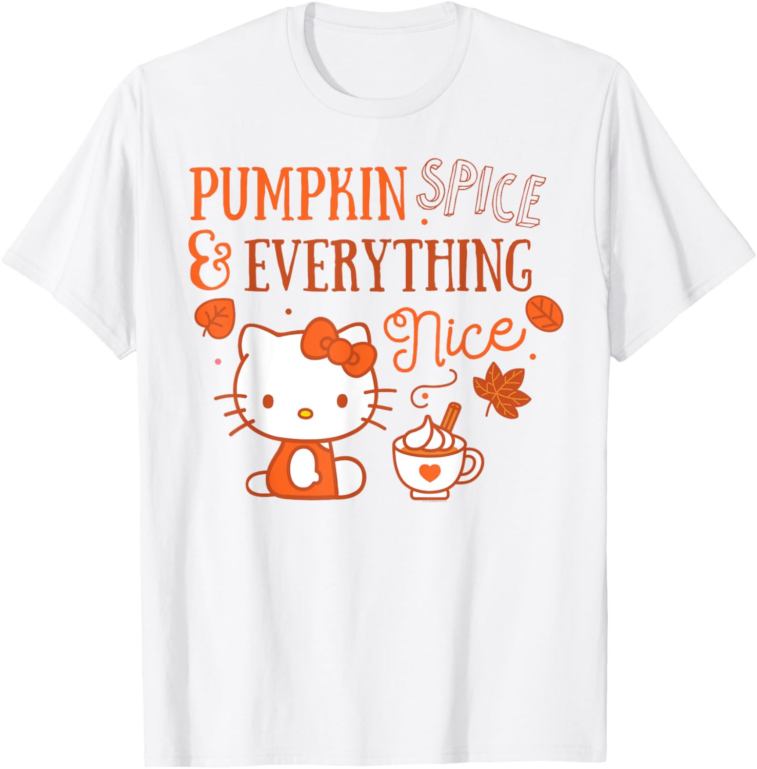 Cute Hello Kitty Pumpkin Spice T-Shirt Perfect for Fall Fashion - 2
