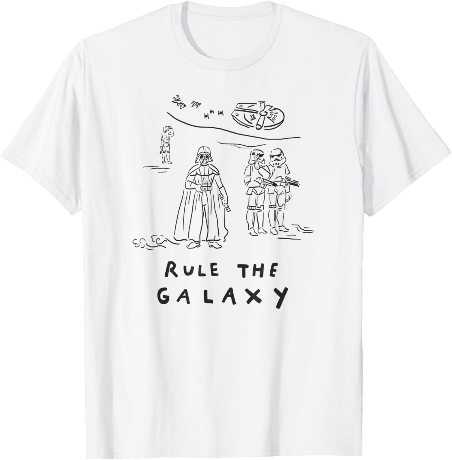 Amazon Essentials Men's Vader Galaxy Scene T-Shirt in White, Small - 1