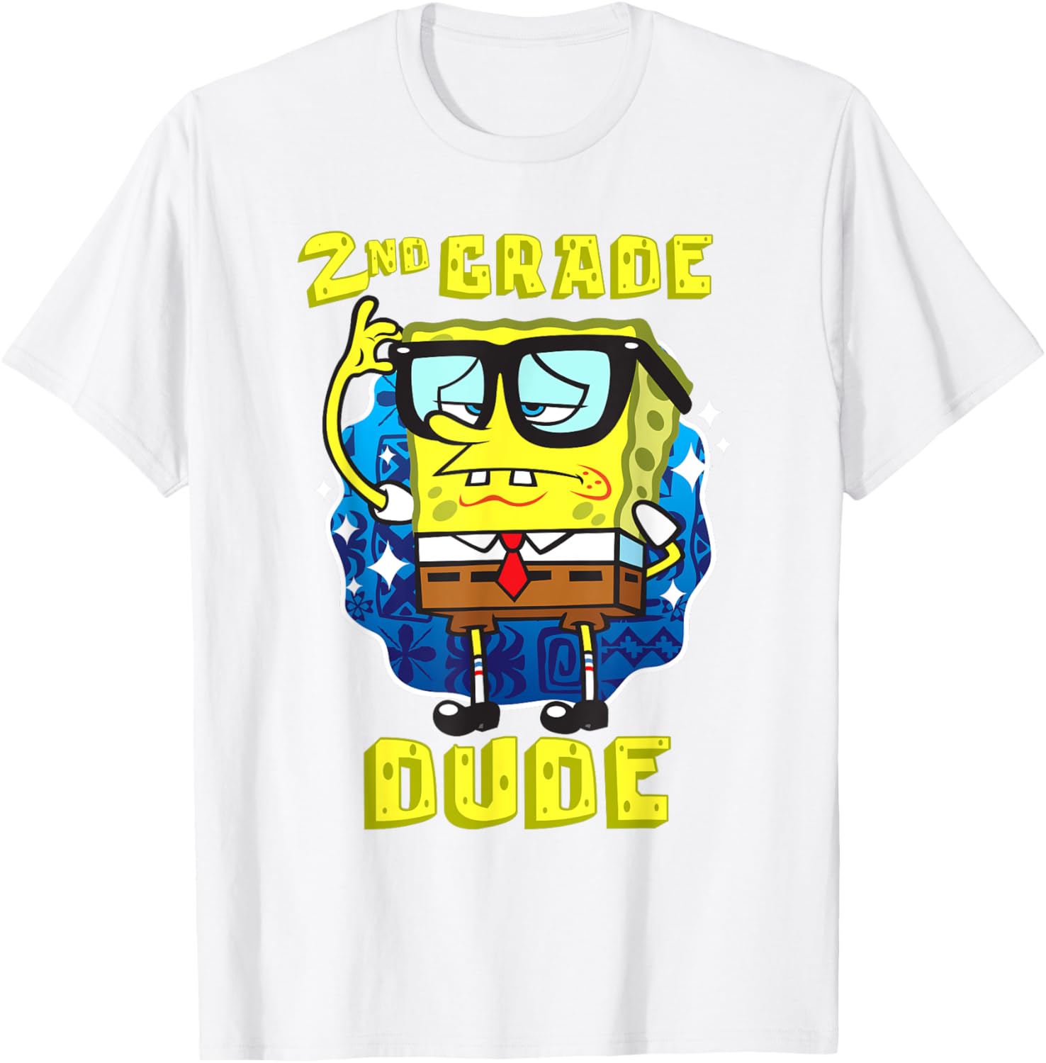 Mademark SpongeBob SquarePants 2nd Grader Dude Glasses T-Shirt for Kids - 11