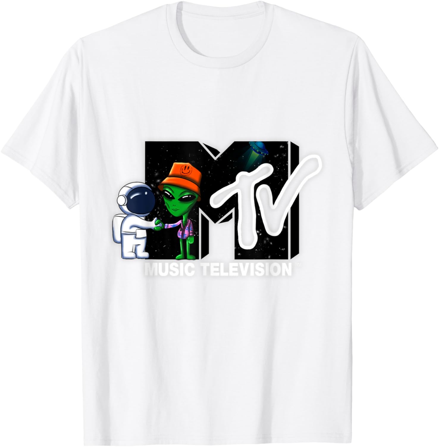 Mademark x MTV Astronaut Alien Space T-Shirt Official MTV Logo Design - 9