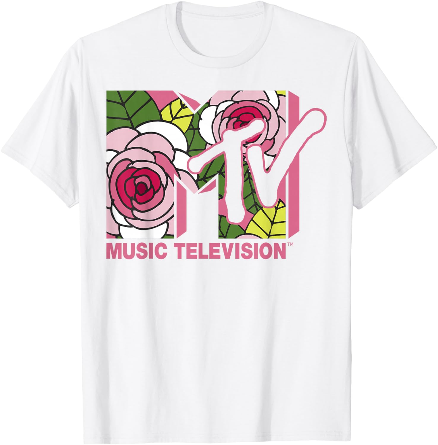 MTV Floral Roses Music Television Logo T-Shirt for Trendy Style - 7
