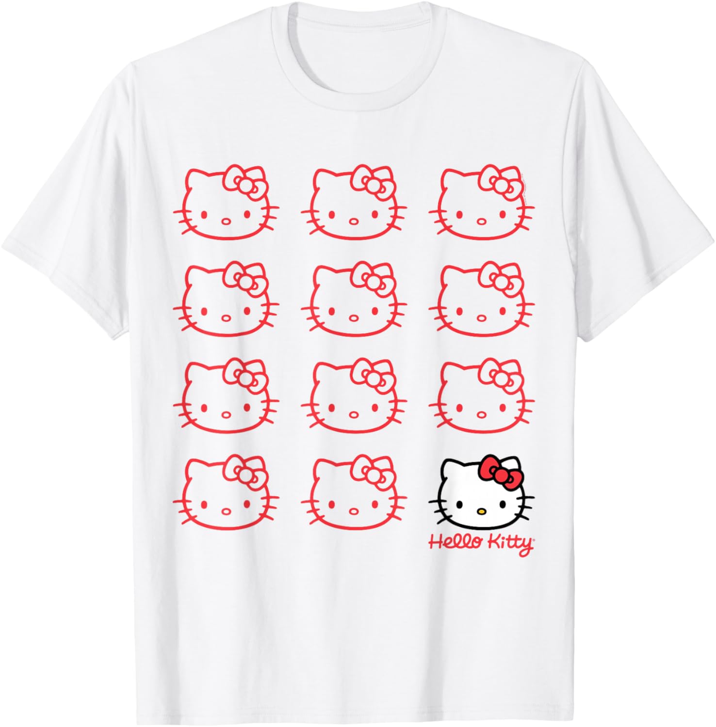 Hello Kitty Classic Fit Black T-Shirt for Adults - Cute Cotton Crew Neck - 1