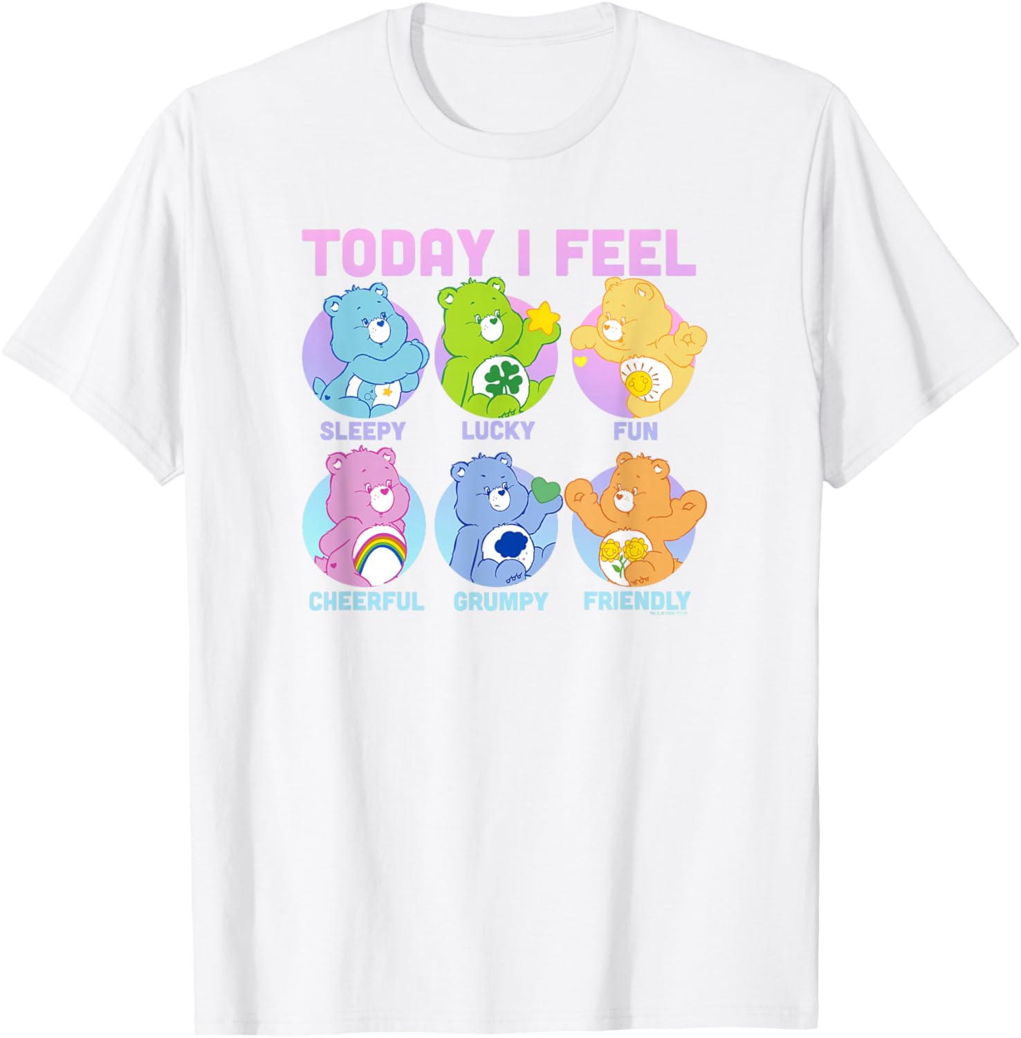 Vintage Neon Care Bears Emotions Box Ups T-Shirt for Fun Fashion - 5
