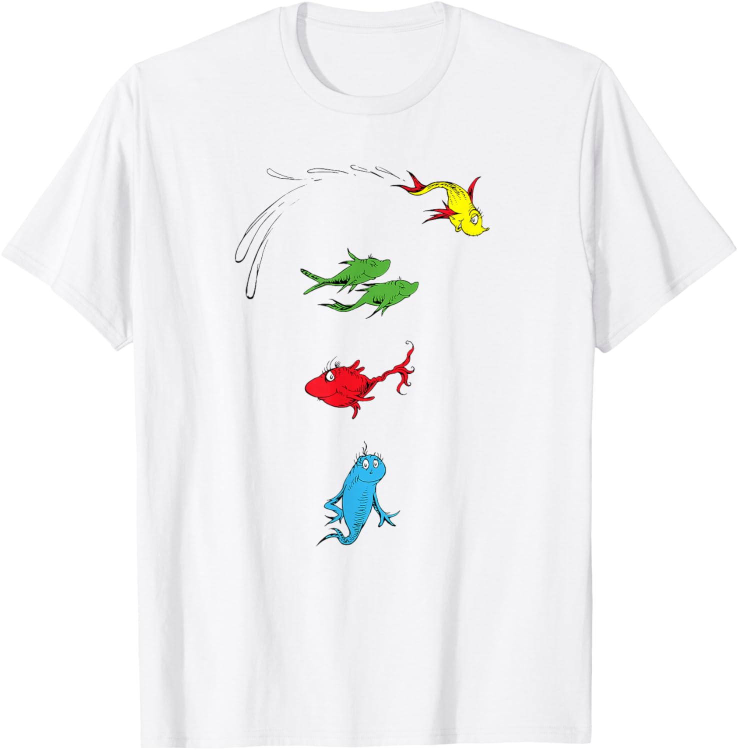 Dr. Seuss One Fish Two Fish Red Fish Blue Fish T-Shirt for Kids and Adults - 11