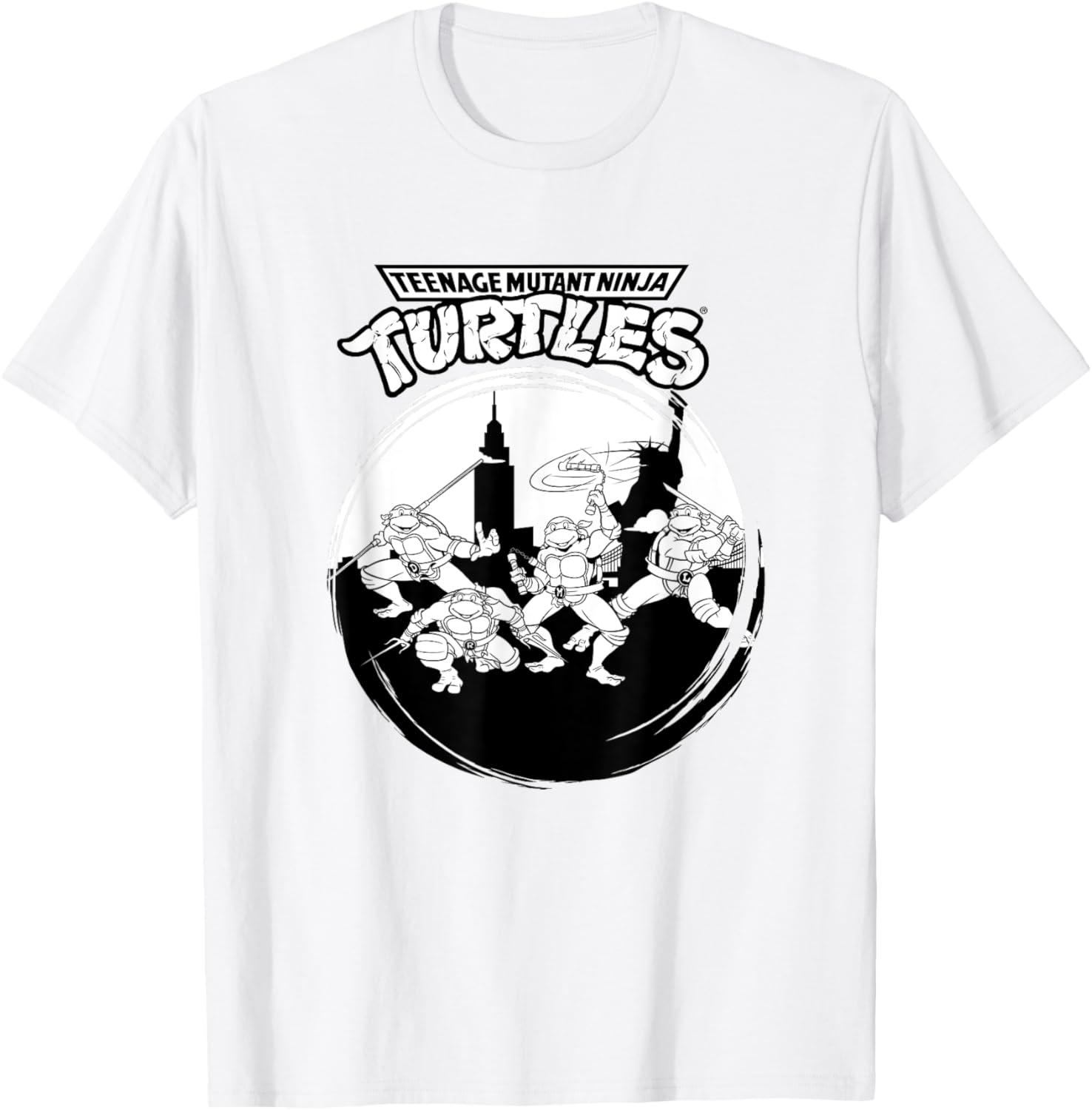 Mademark Teenage Mutant Ninja Turtles Black and White New York T-Shirt - 2