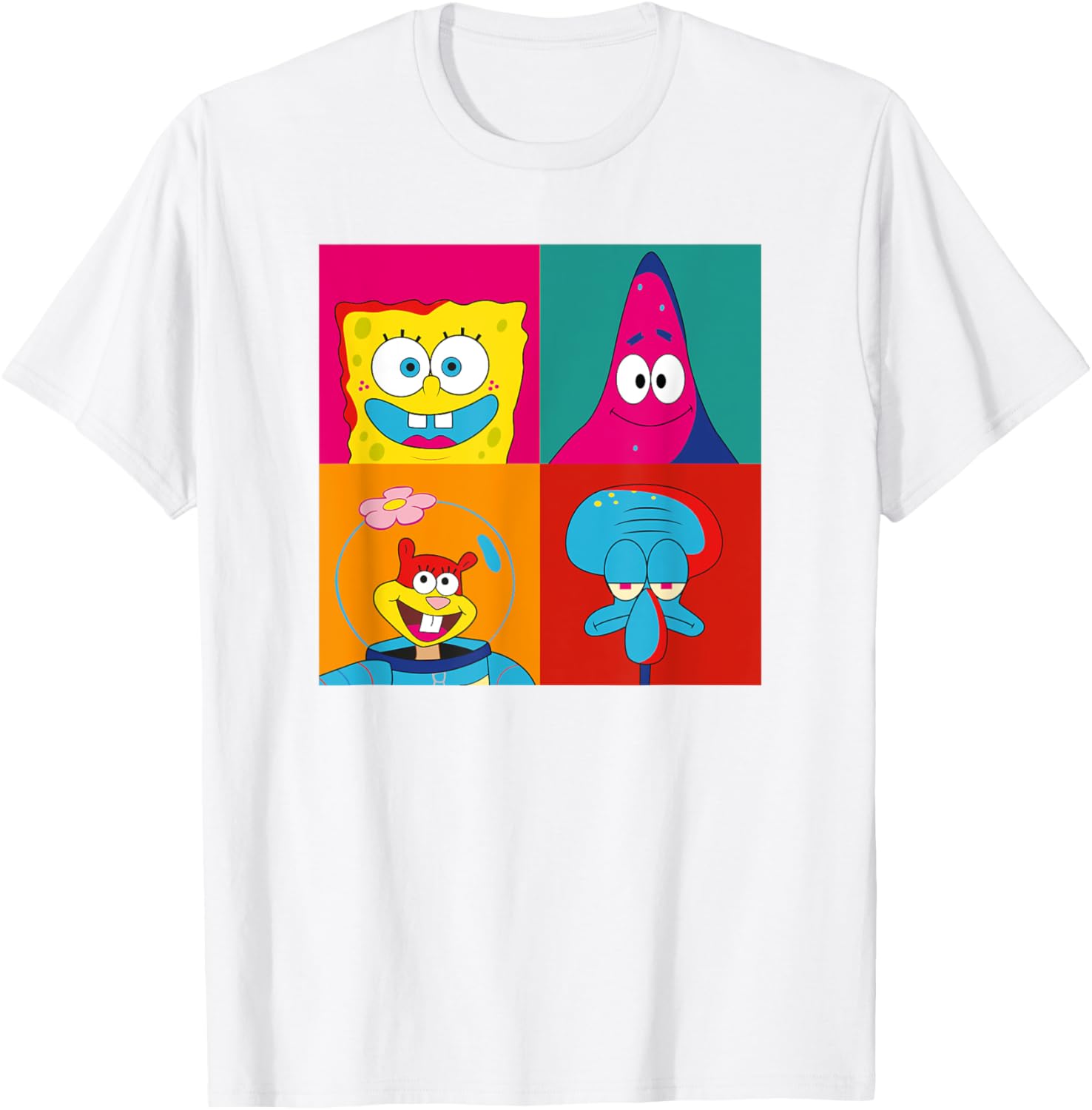 Mademark SpongeBob SquarePants Pop Art T-Shirt featuring SpongeBob Patrick Sandy Squidward - 4