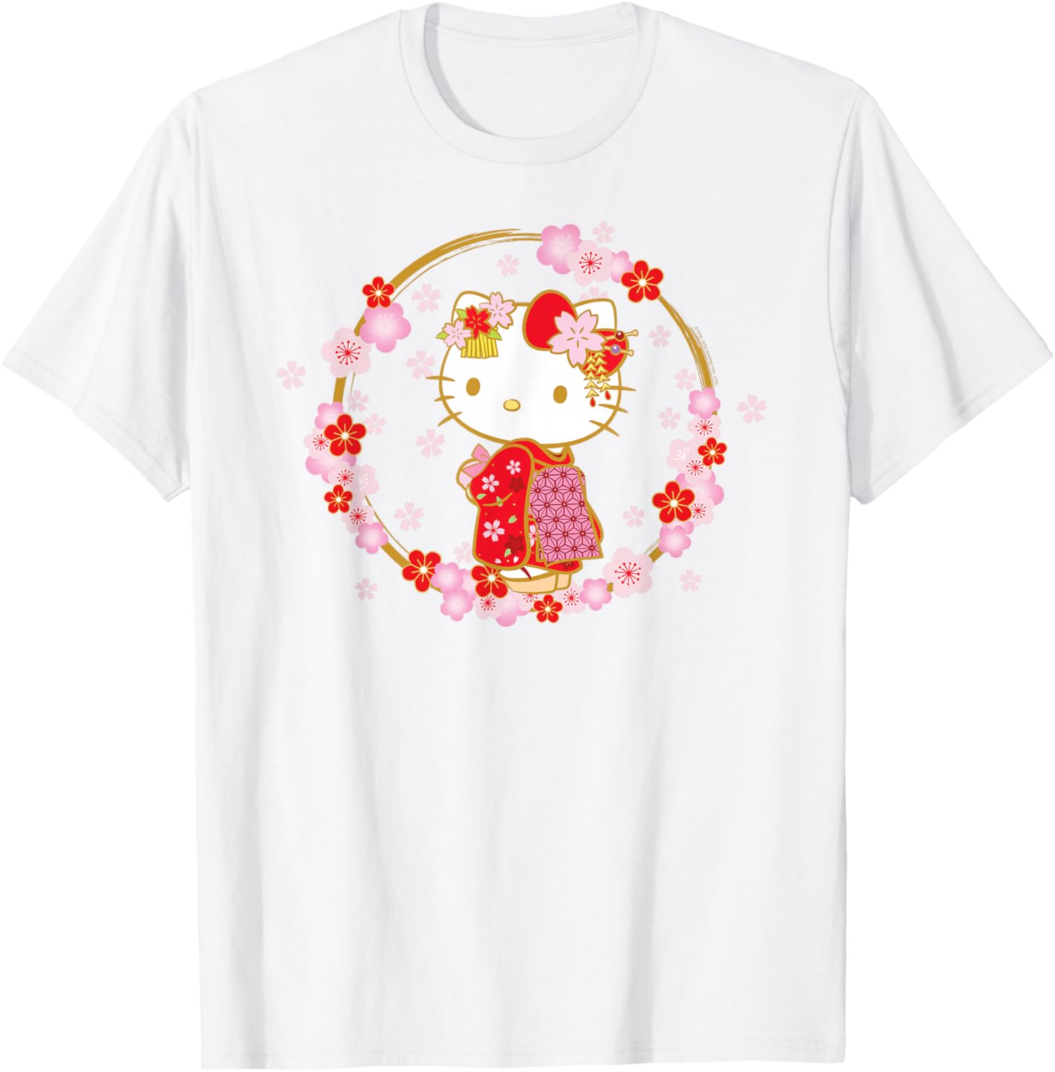 Hello Kitty Sakura Spring T-Shirt Cute Graphic Tee for Kids and Adults - 1