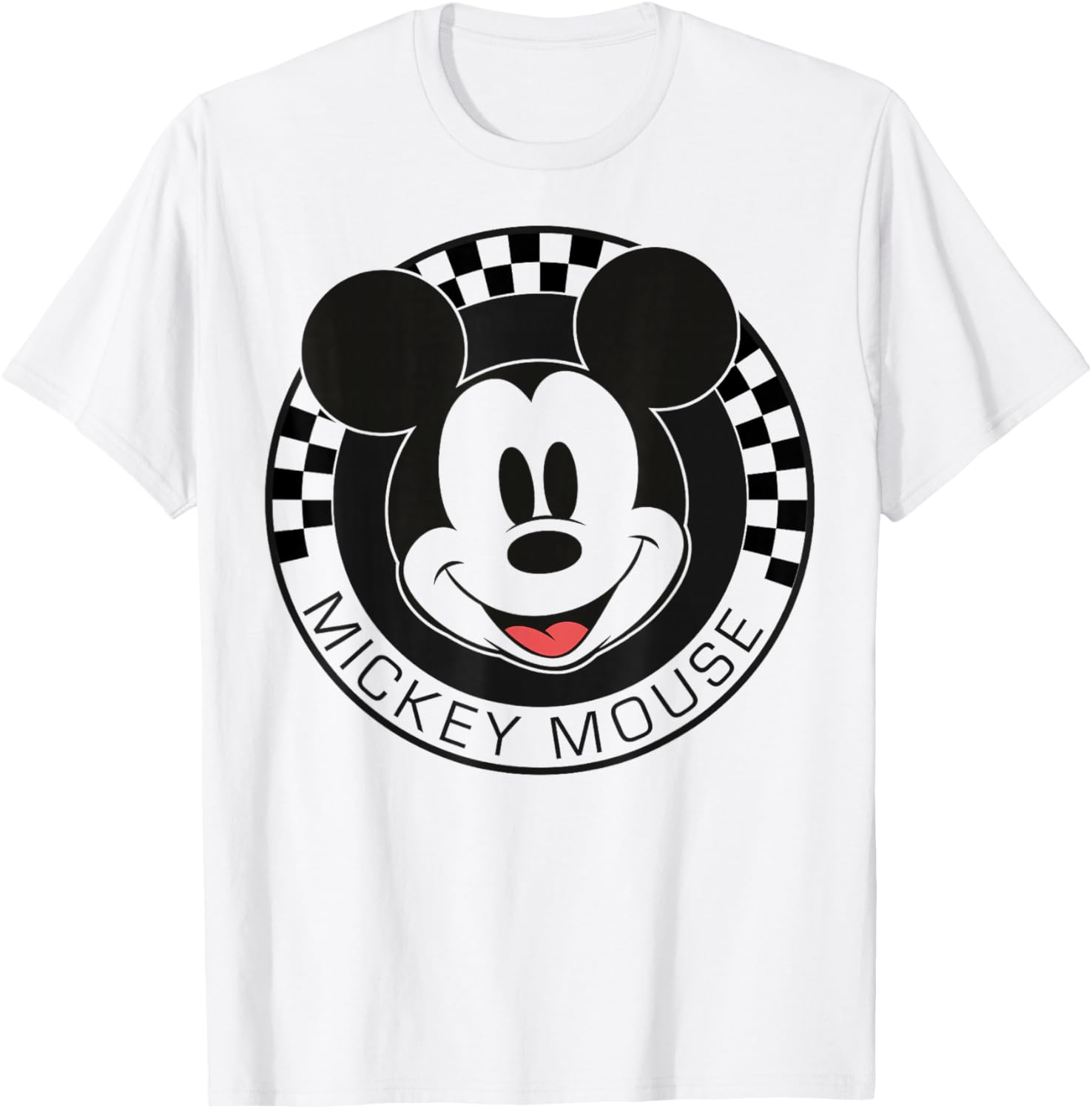 Mickey Mouse Checkerboard Circle T-Shirt for Kids Unisex Short Sleeve - 11