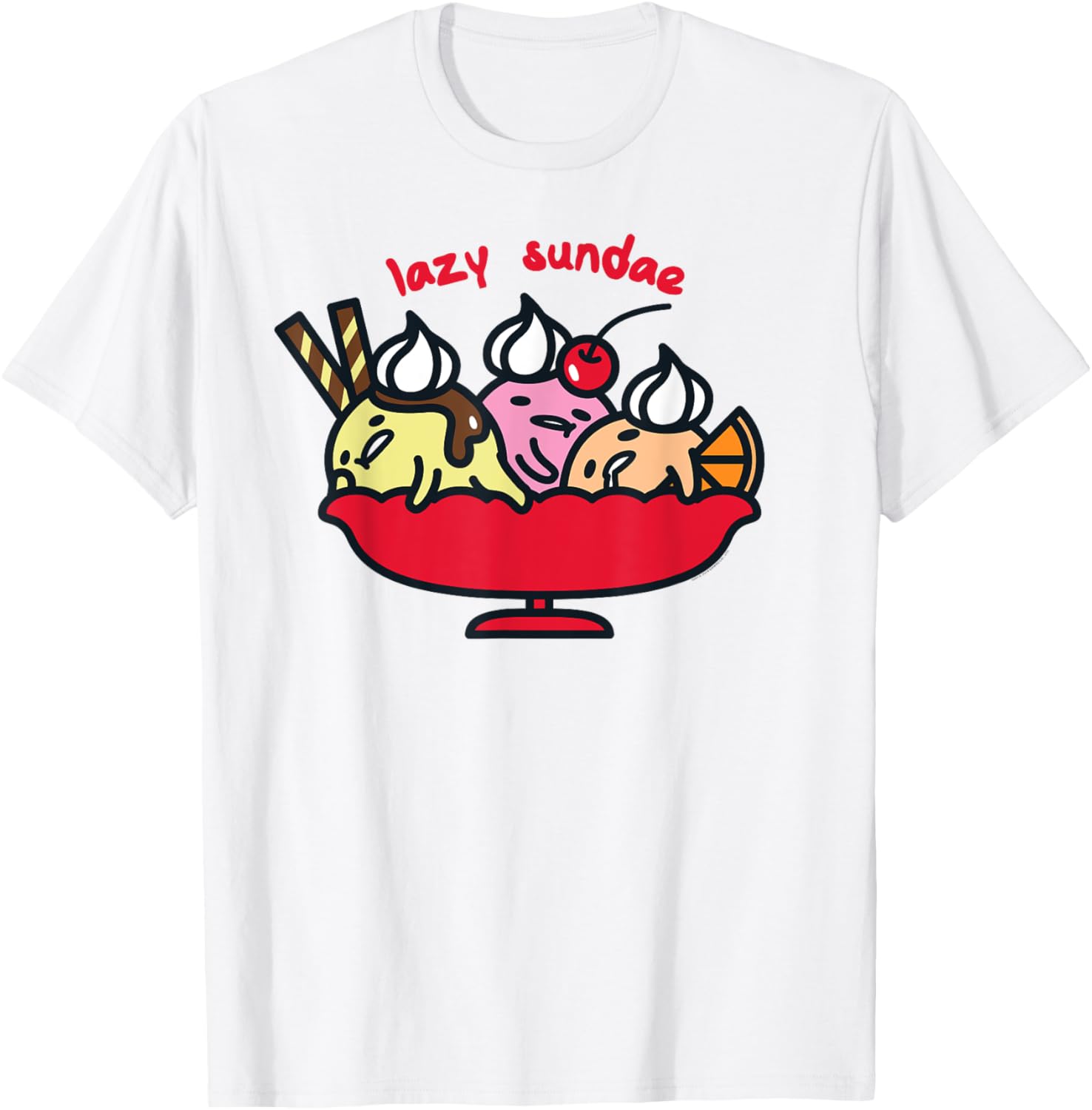 Gudetama Lazy Egg Sundae Ice Cream T-Shirt for Fun Fashion Lovers - 4