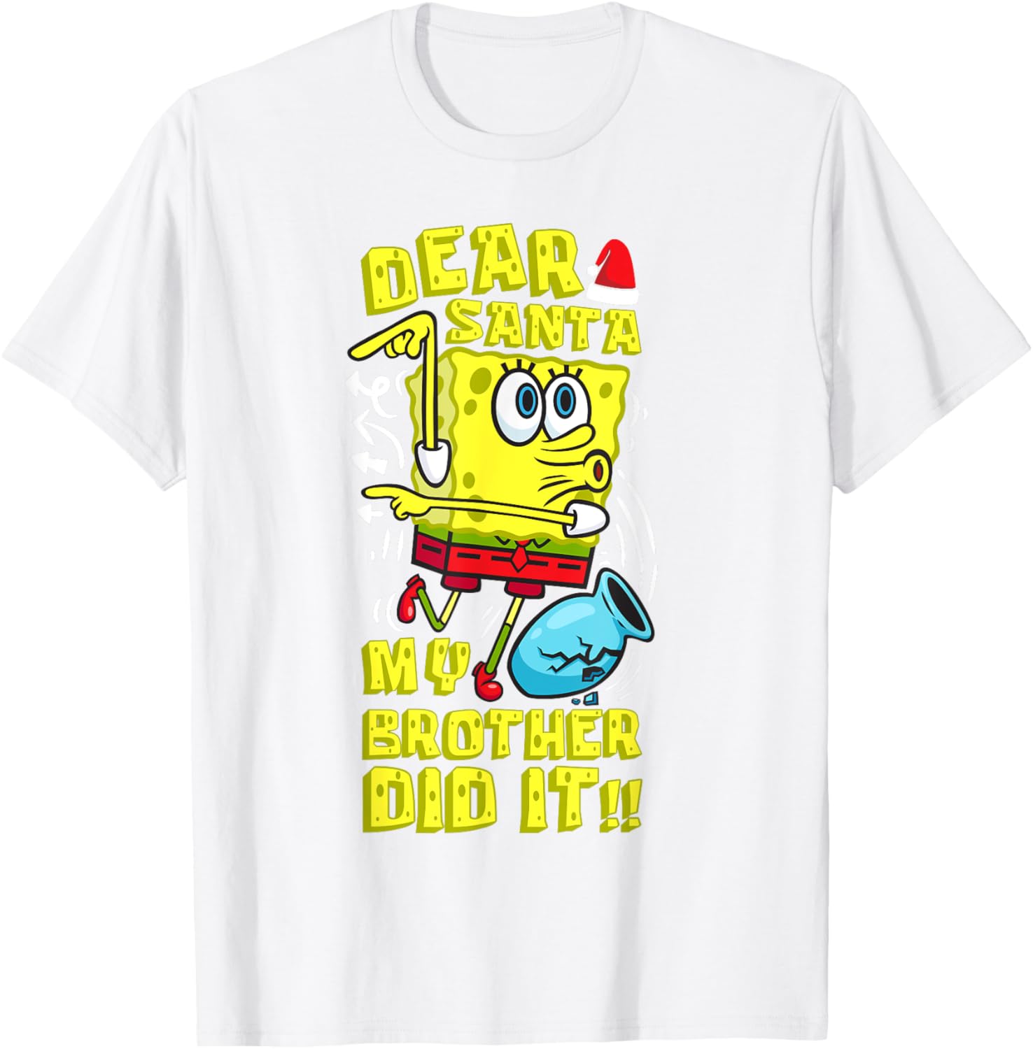 SpongeBob Christmas Dear Santa T-Shirt for Siblings Fun Humor - 5