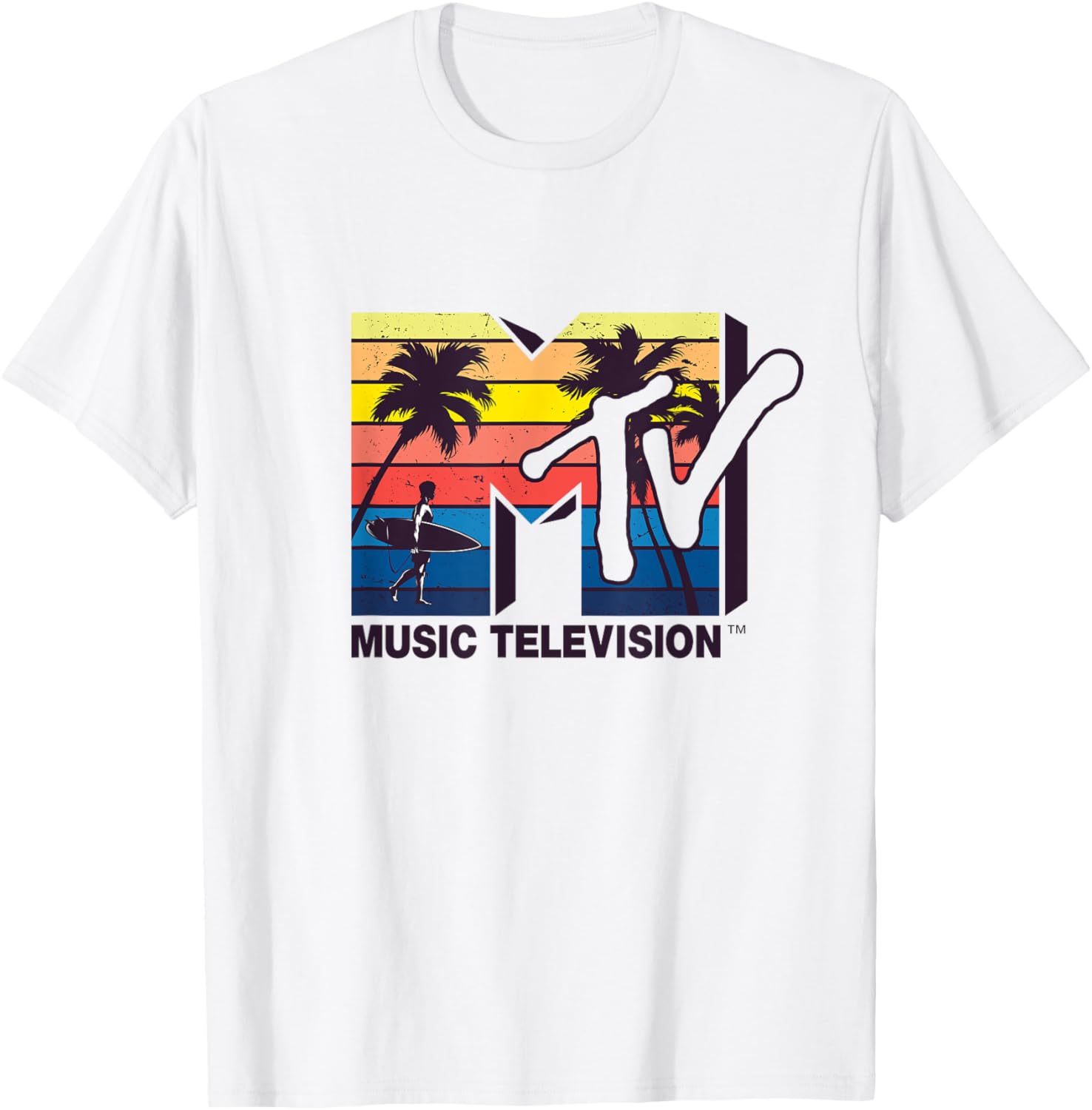 Mademark x MTV Vintage Surfer Palm T-Shirt for Retro Style Lovers - 12