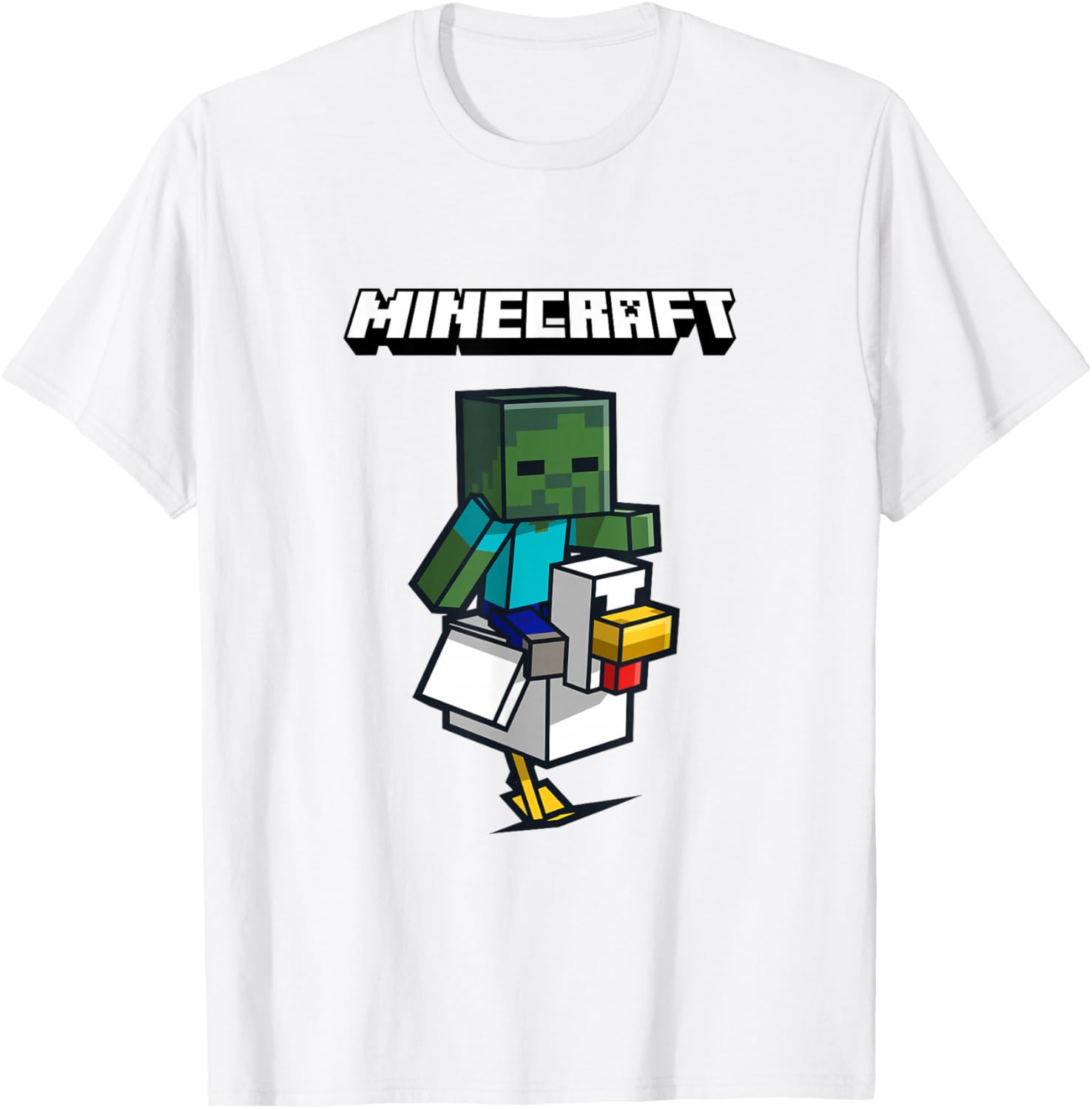 Cool Minecraft Zombie Ride Chicken Jockey T-Shirt for Gamers and Fans - 13