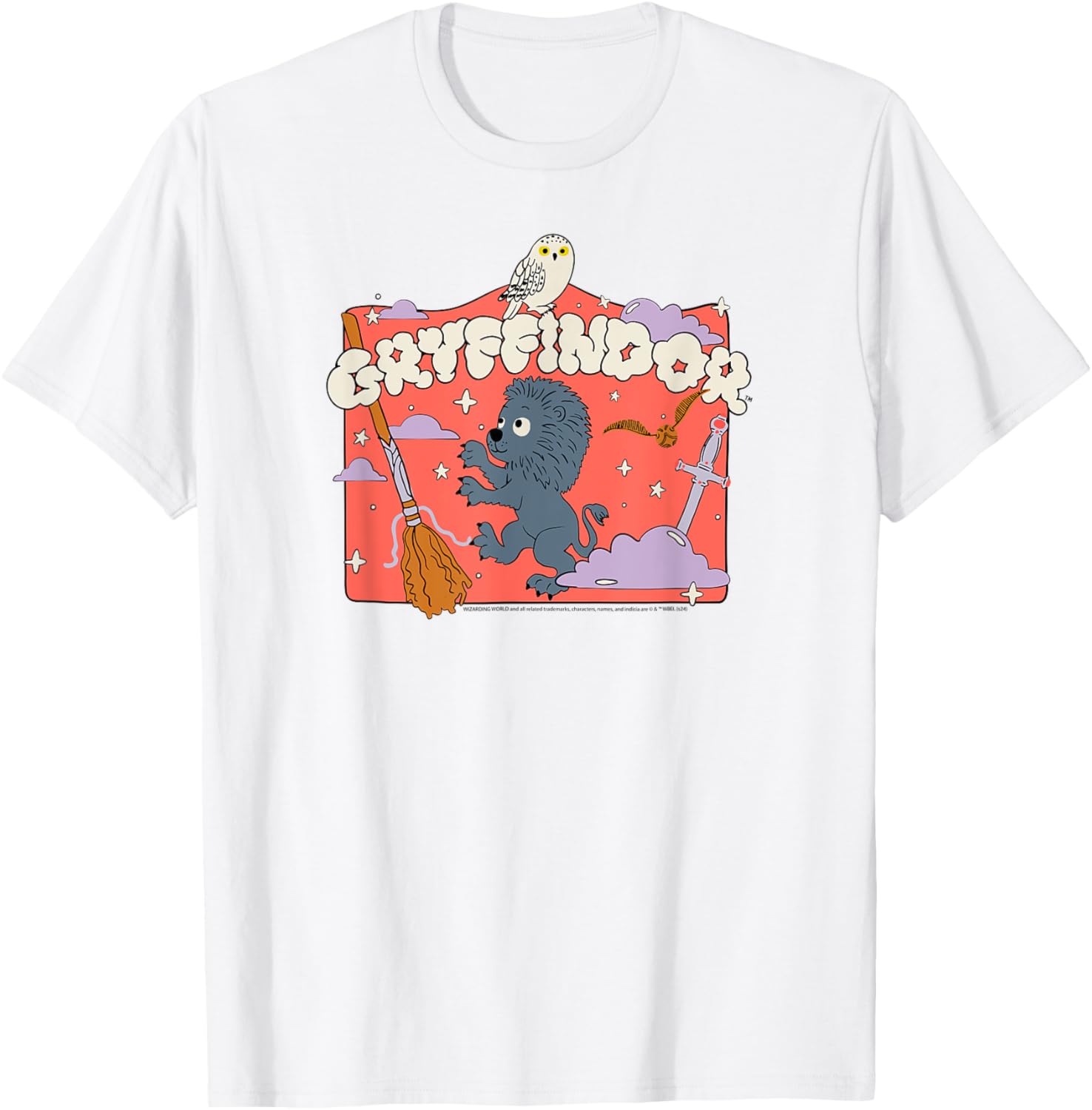 Harry Potter Gryffindor Cartoon Scene T-Shirt for Fans and Kids - 4