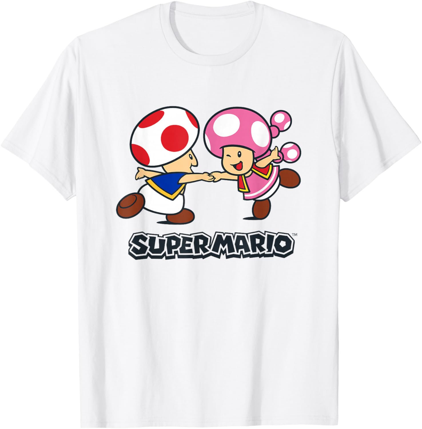 Super Mario Bros Happy Toads Classic Nintendo Duo T-Shirt for Fans - 2