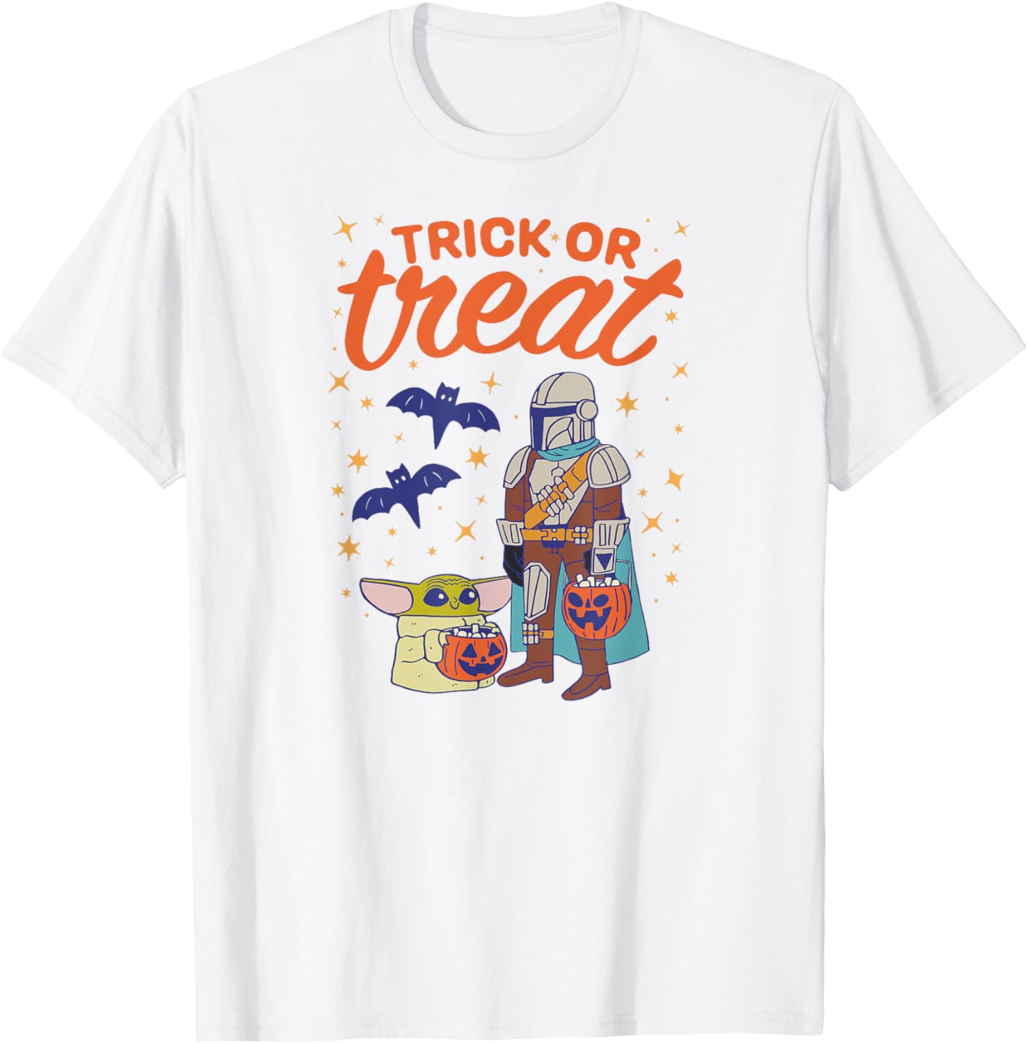 Mandalorian Grogu Halloween T-Shirt for Men, Black Graphic Print, Small - 1