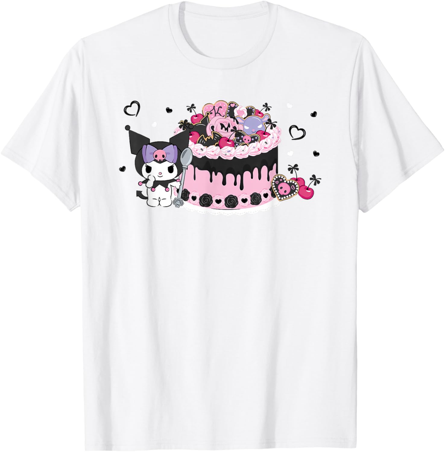 Kuromi Kawaii Cake T-Shirt Cute Graphic Tee for Fun Style Lovers - 3