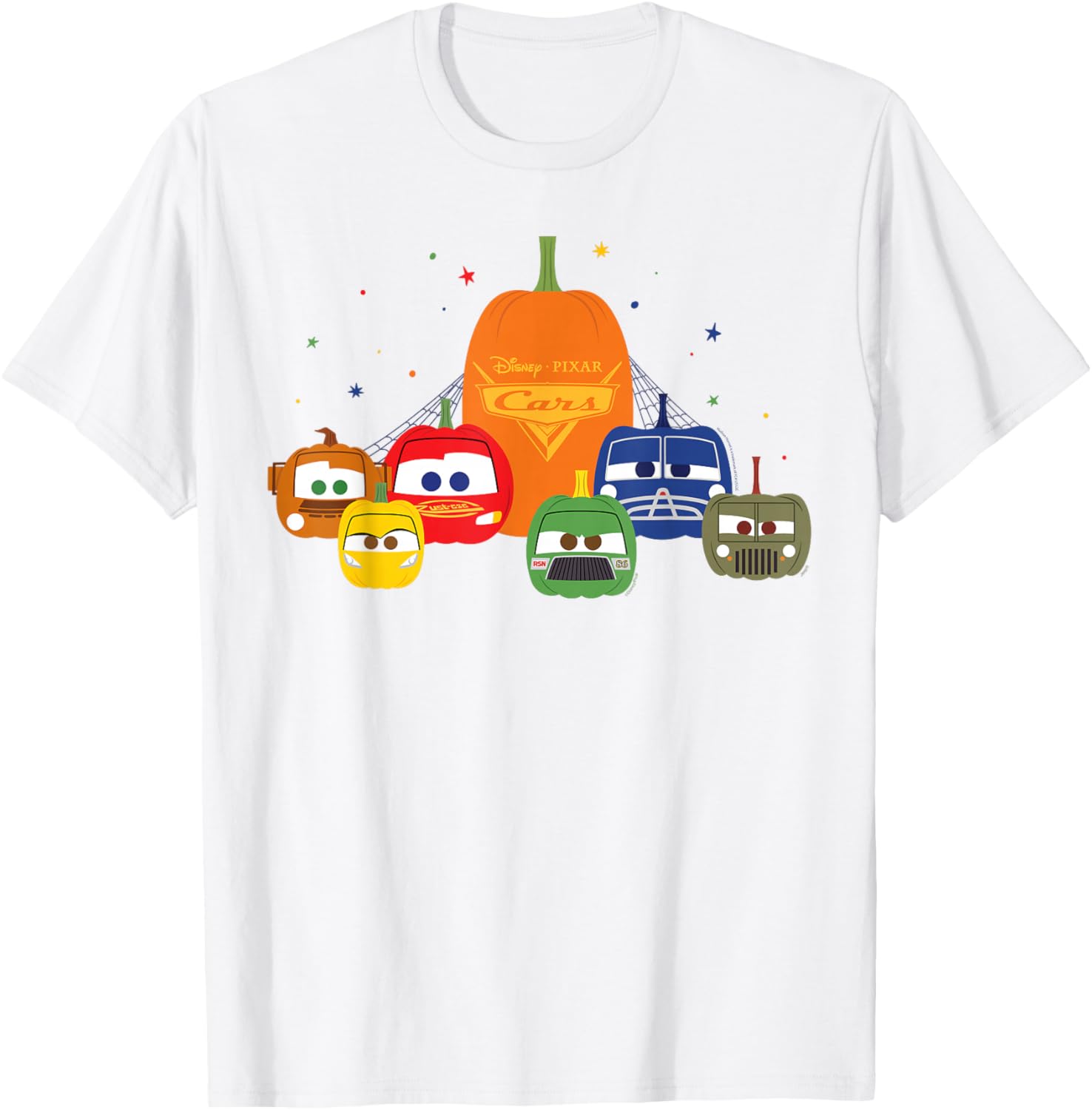 Disney Pixar Cars Halloween Pumpkin Group T-Shirt for Kids and Families - 5