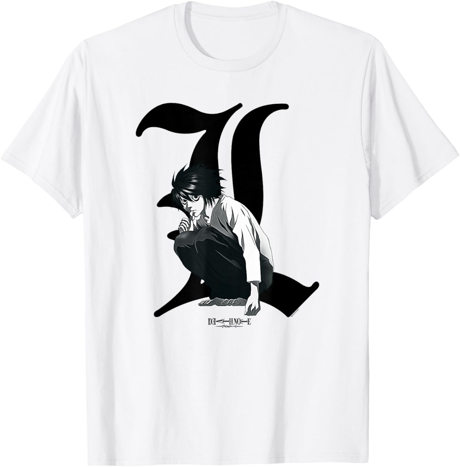 Death Note Old English L Anime T-Shirt for Stylish Fans and Collectors - 1