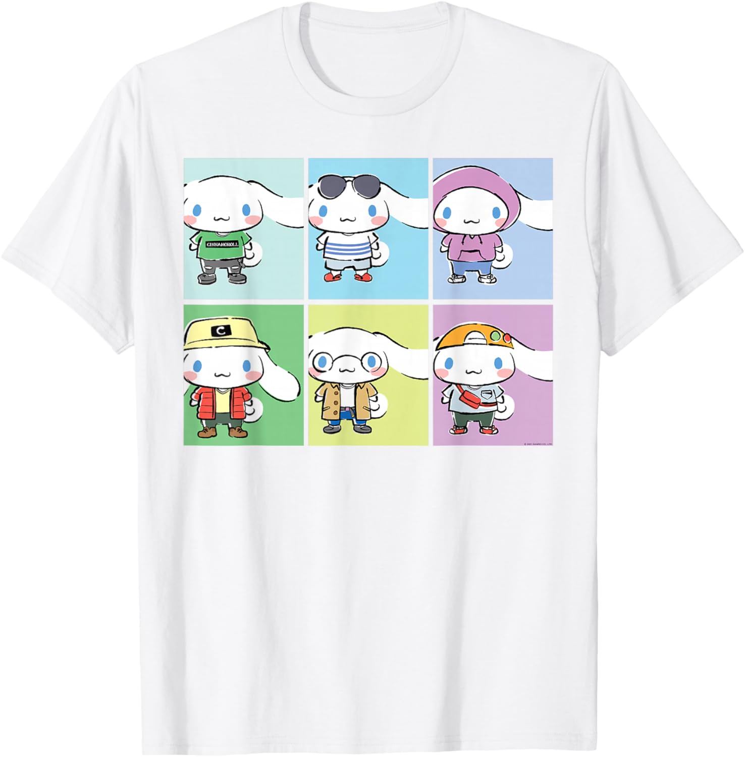 Cinnamoroll Collection Streetwear Squares T-Shirt for Trendy Fashion Lovers - 1