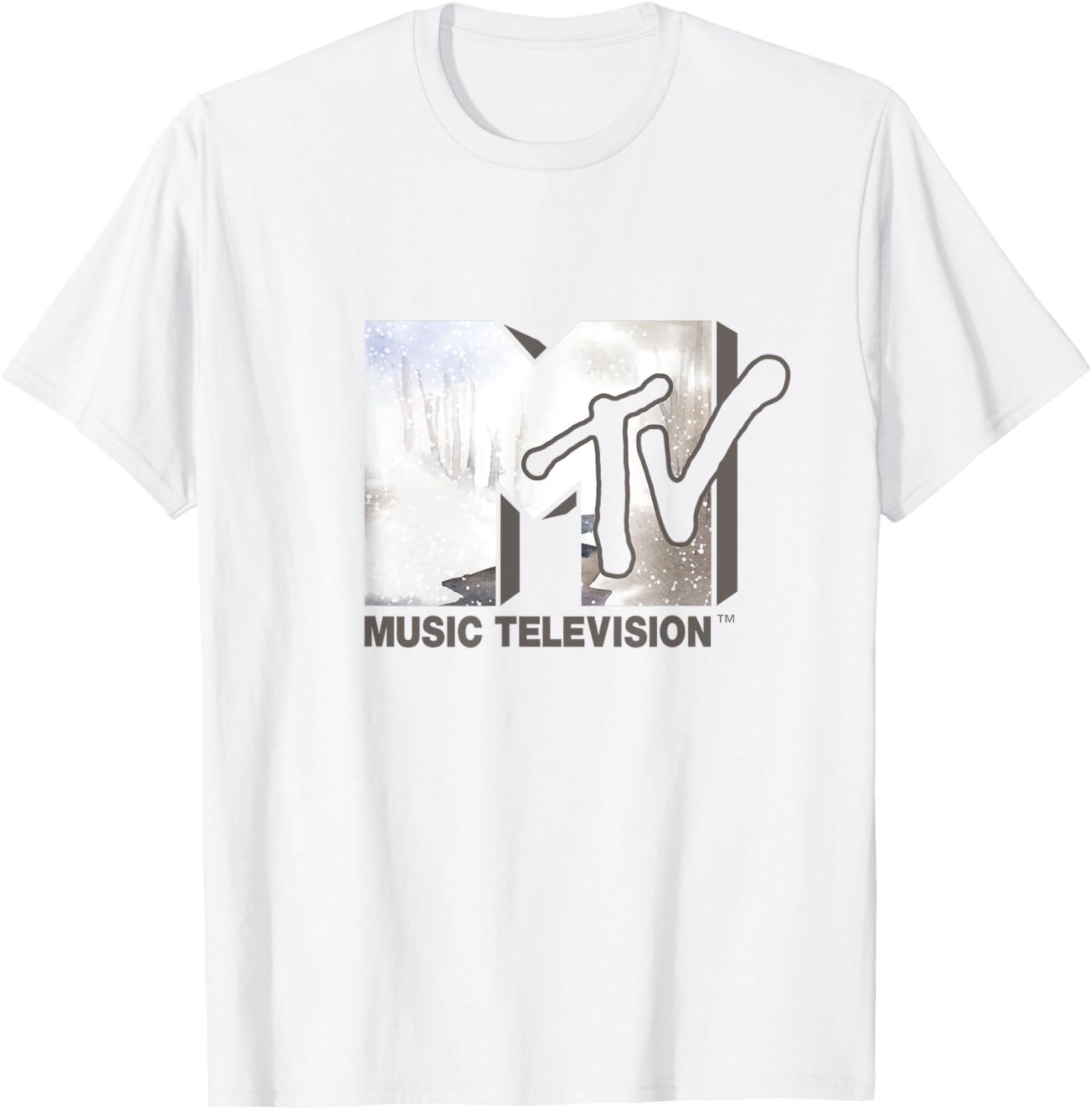 Mademark x MTV Winter Night Landscape T-Shirt with Official Logo - 1